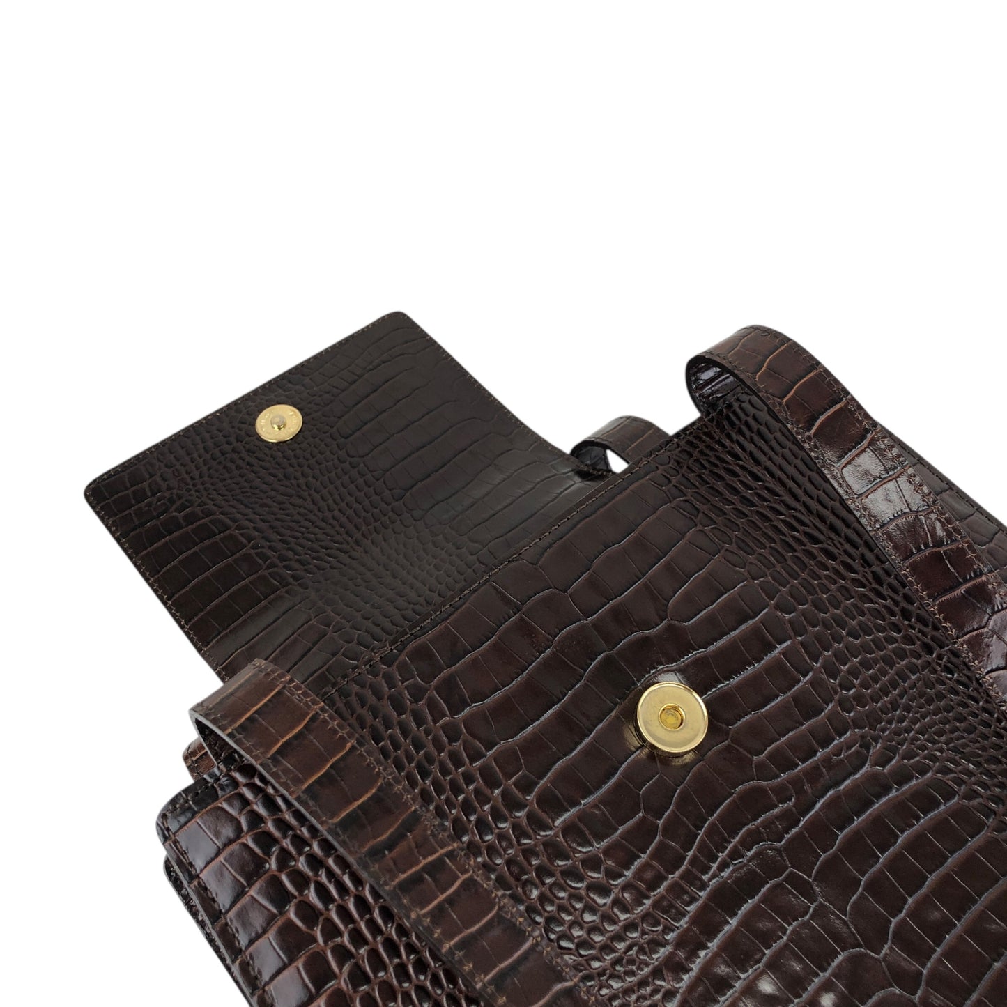 Yves Saint Laurent YSL Logo Handbag Brown Vintage 2xrtap