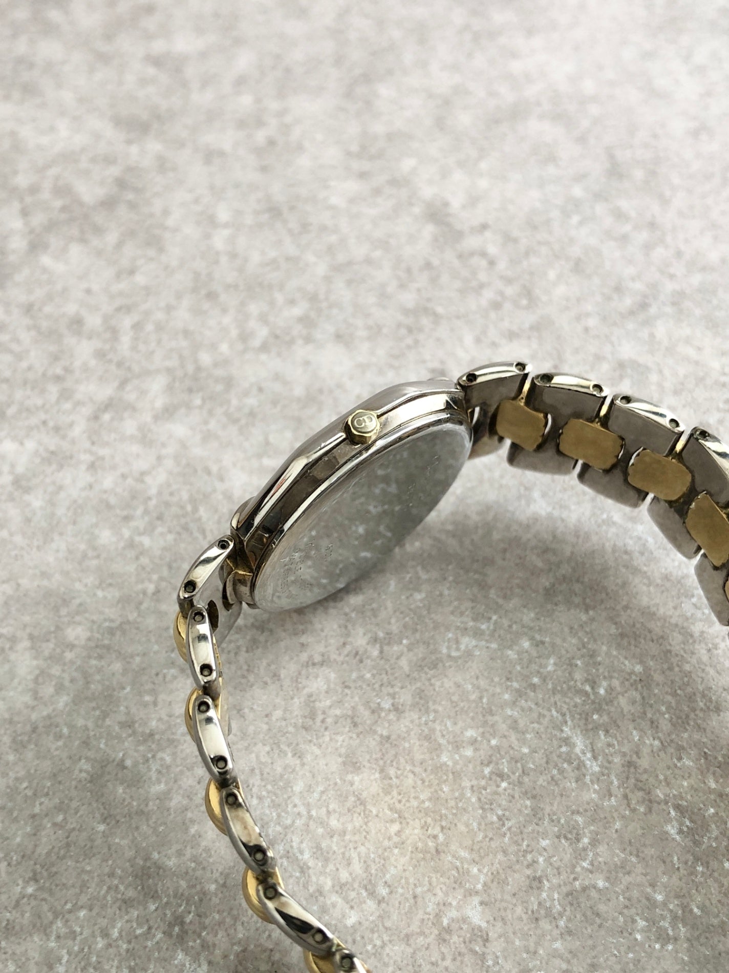 Christian Dior Octagon Watch Silver×Gold Vintage enrkhj