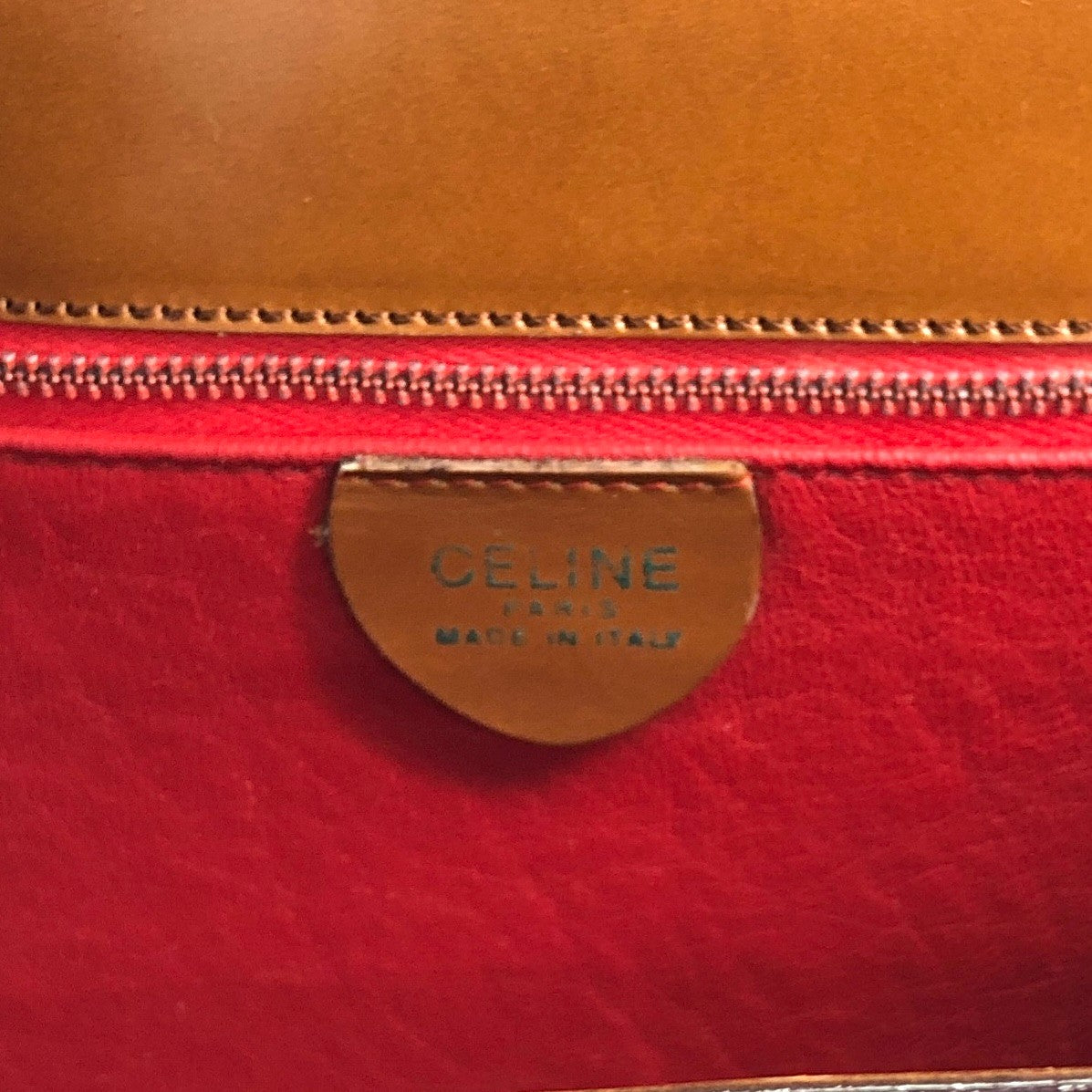 CELINE Horse Bit Handbag Brown Vintage w8t6ny
