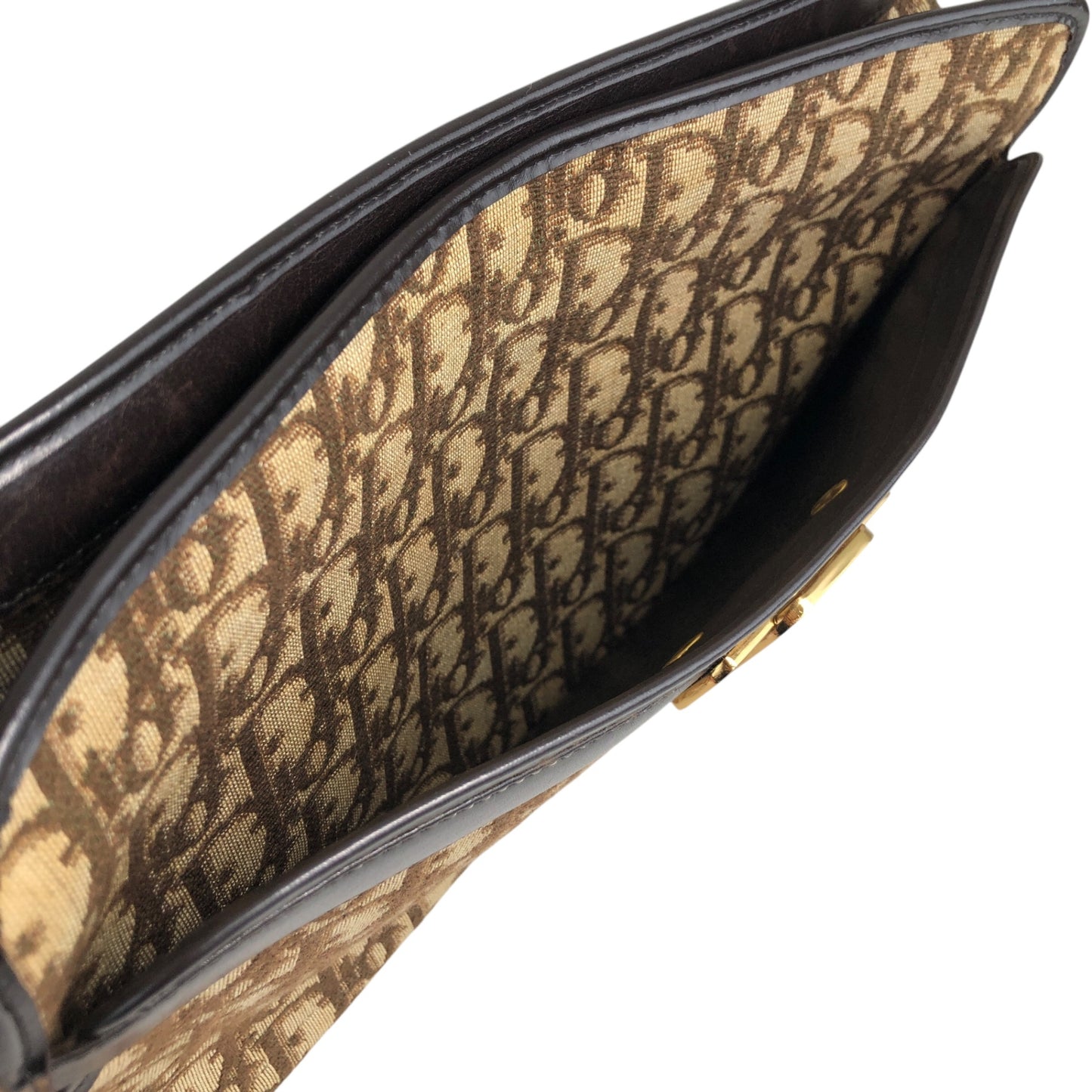 Christian Dior Trotter Logo 肩背包 棕色 復古 6durdn
