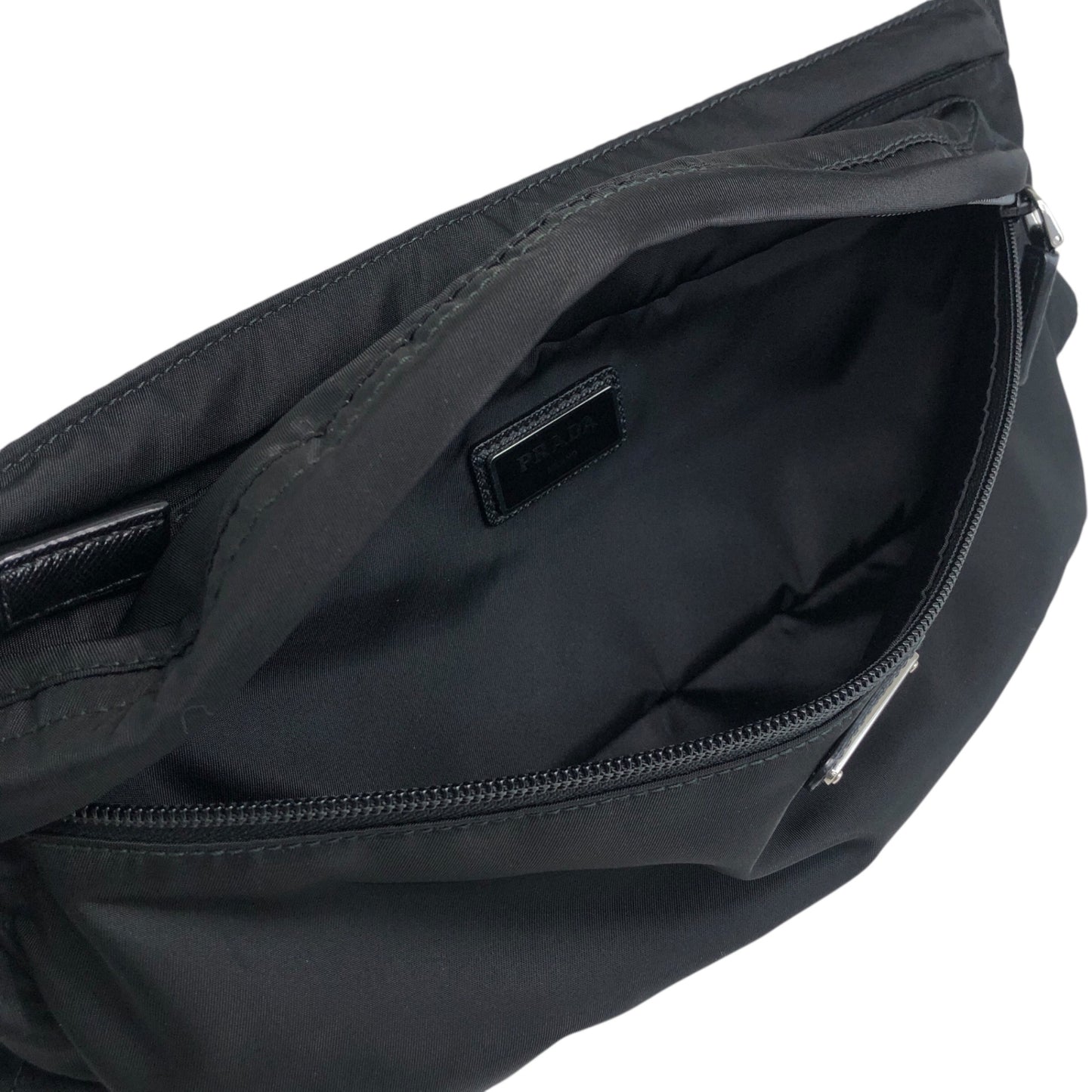 PRADA Triangle Logo Shoulder bag Sling bag Black Vintage dmm36r