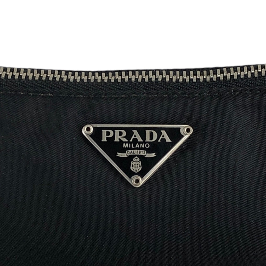 PRADA Triangle Logo Small Handbag Black Vintage m8ysg8