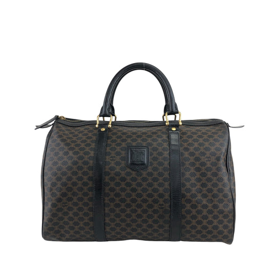 CELINE Macadam Blason Handbag Boston bag Black Vintage ibfr5i