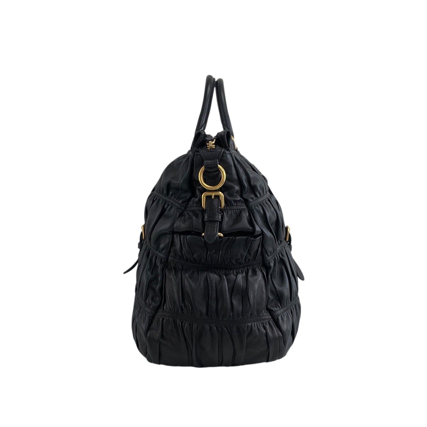 PRADA Logo Two-way Handbag Shoulder bag Black Vintage u8sukf