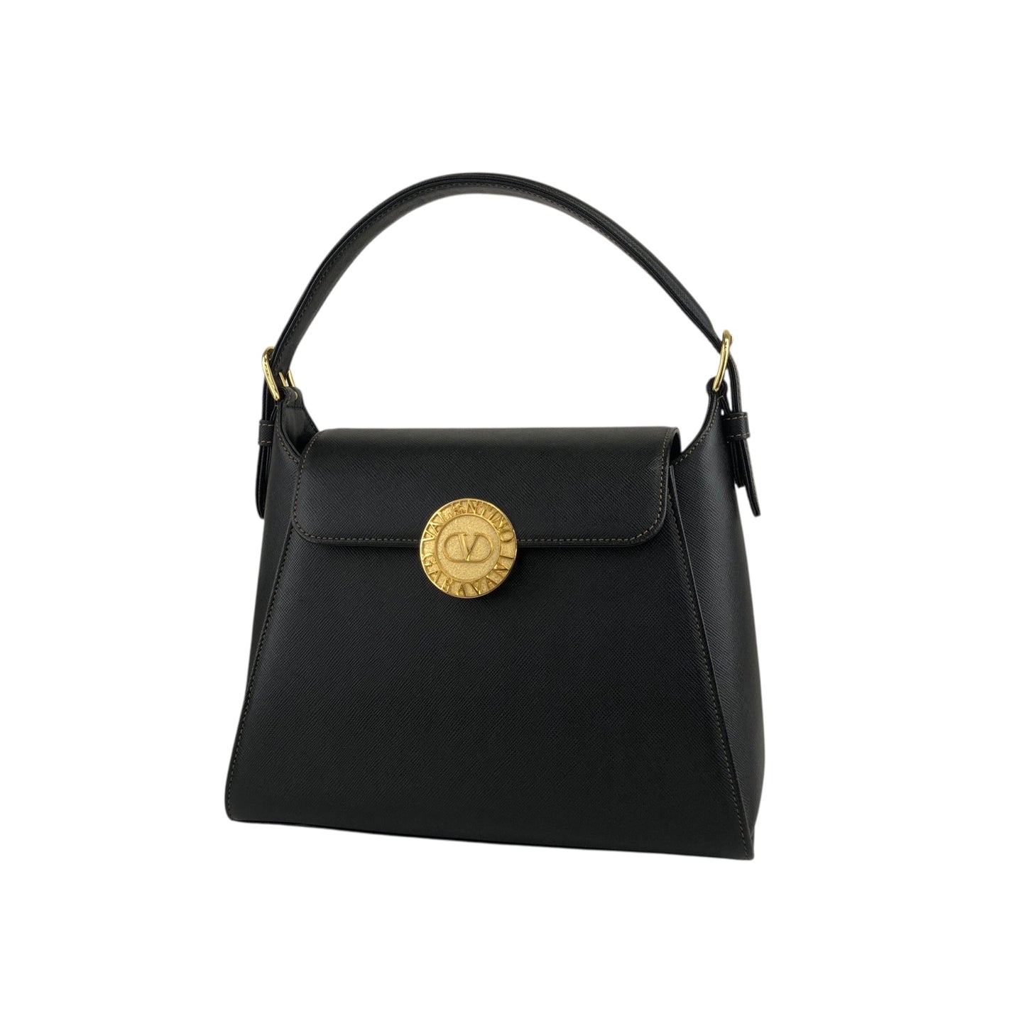 VALENTINO GARAVANI Logo Handbag Black Vintage exeyzp