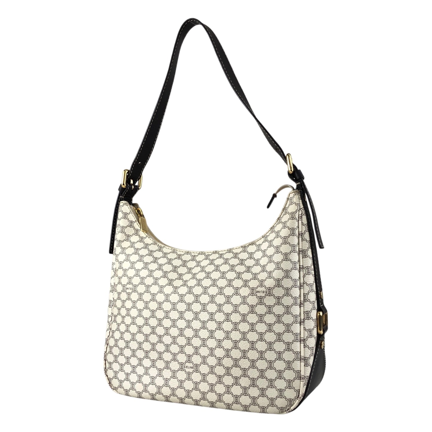 CELINE Macadam Shoulder bag White Vintage sf8jz2