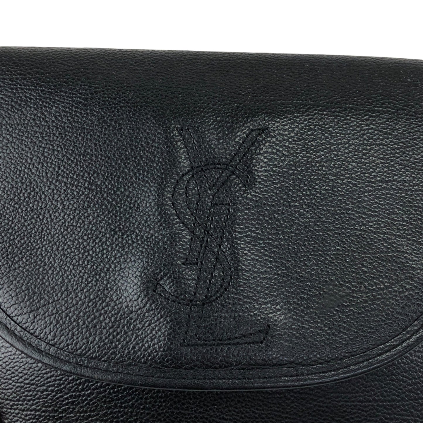 Yves Saint Laurent YSL Logo Flap Shoulder bag Black Vintage hrxn3f