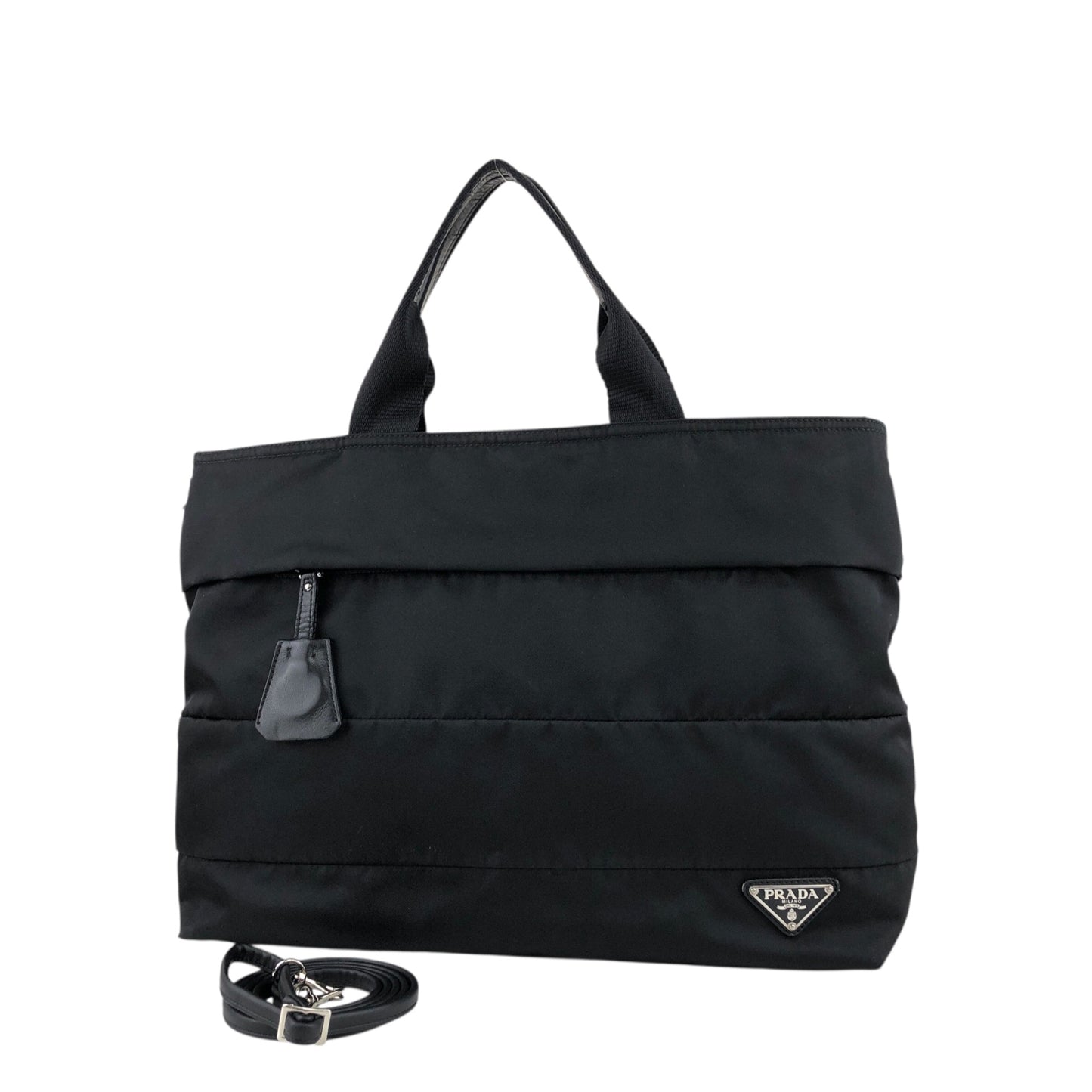 PRADA Triangle Logo Two-way Handbag Shoulder bag Black Vintage 2dea8w