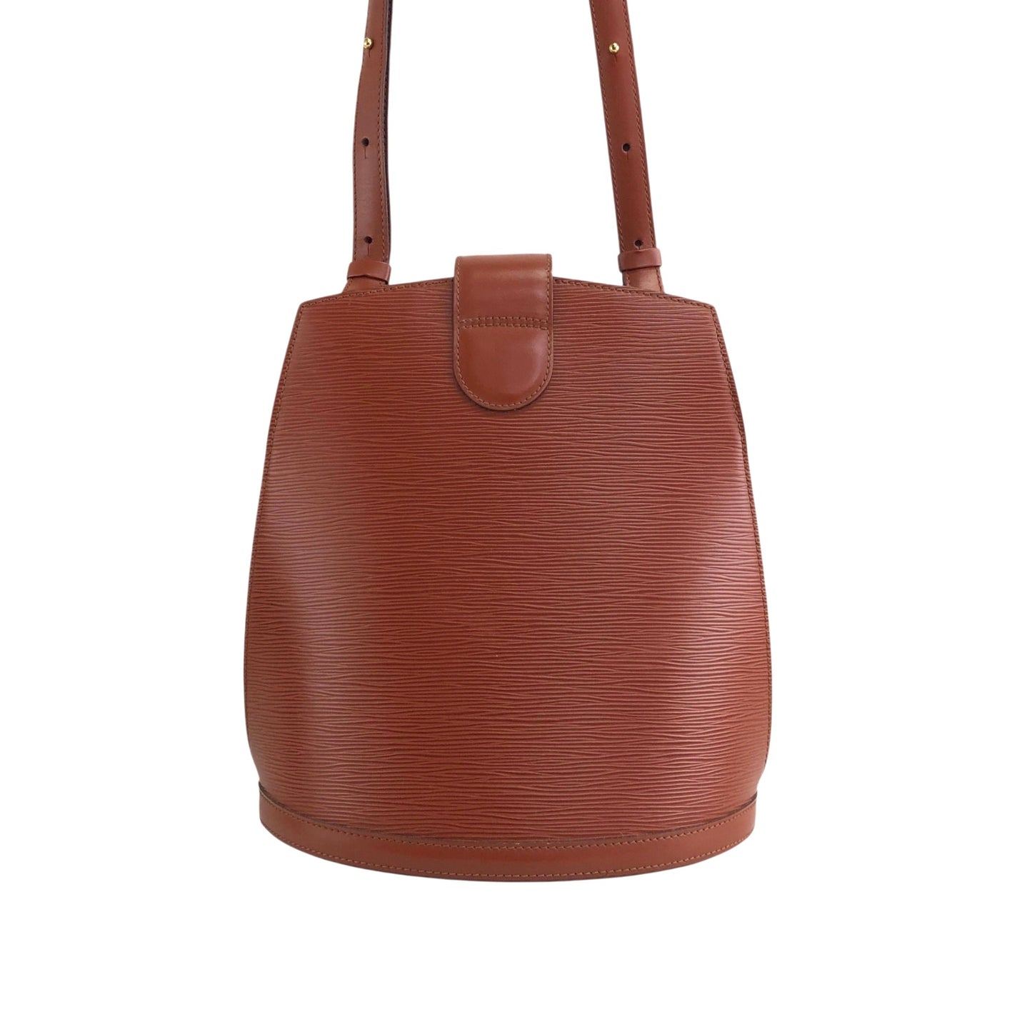 LOUIS VUITTON Epi Turn Lock Shoulder bag Brown Vintage fn4d5c