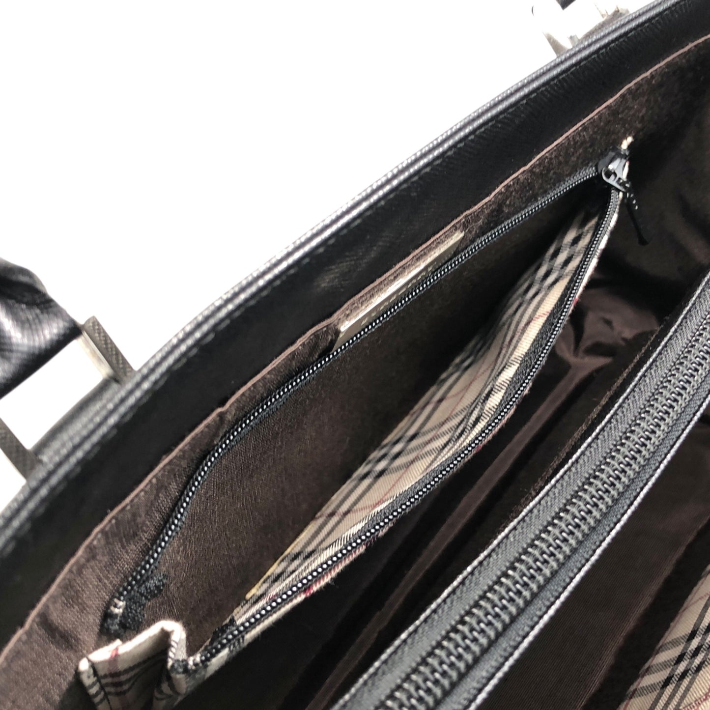 BURBERRY Logo Handbag Black Vintage 23ttty