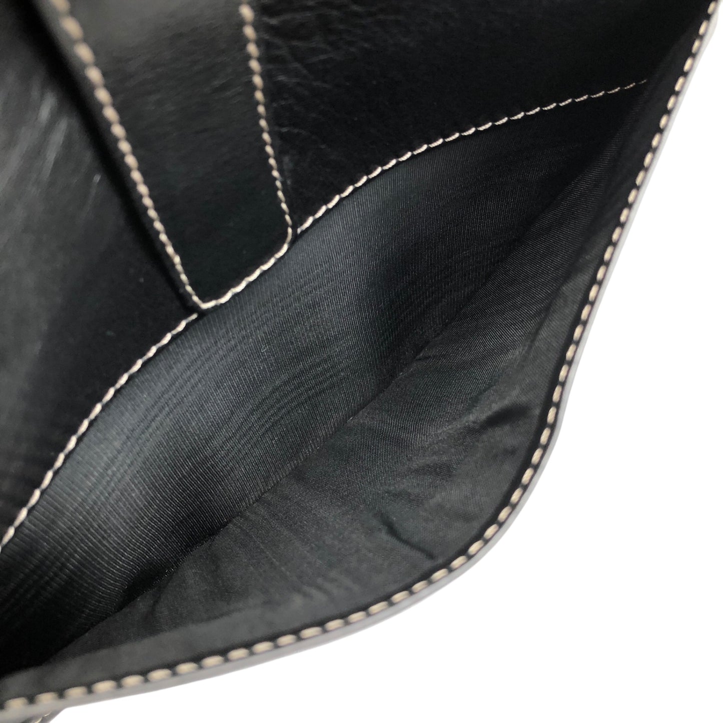 CELINE Belt Buckle Stitch Shoulder bag Black Vintage 8d2v6y
