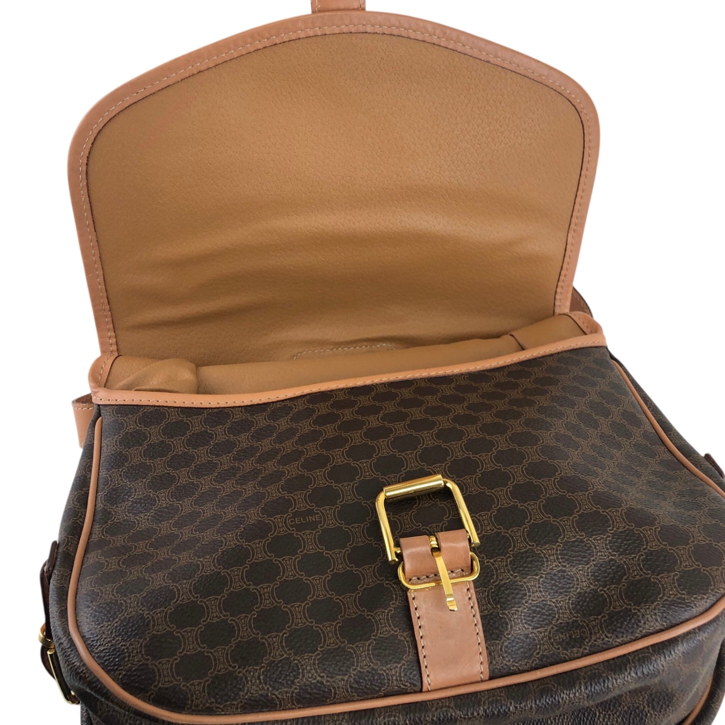 CELINE Macadam Shoulder bag Brown Vintage smihn4