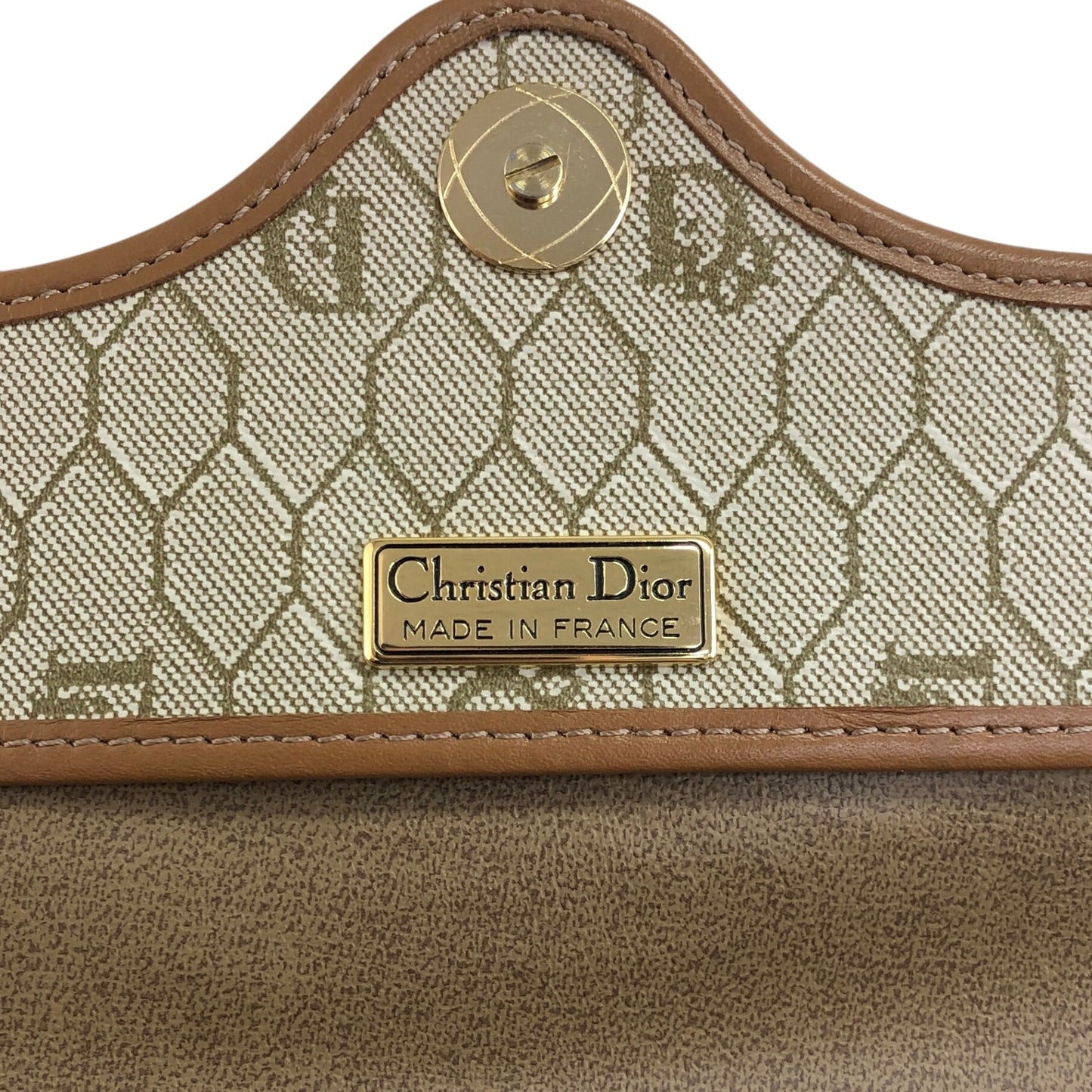 Christian Dior Honeycomb Pattern Shoulder bag Beige Vintage bbirpg
