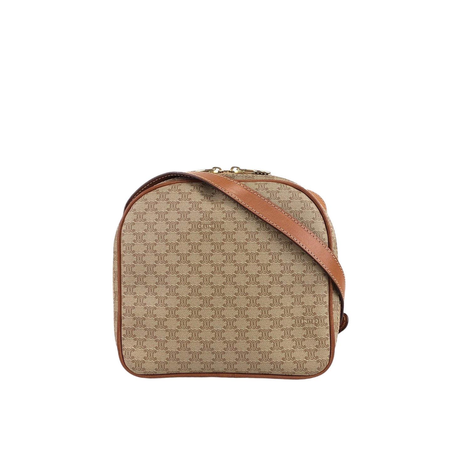 CELINE Macadam Shoulder bag Beige Vintage w86afa