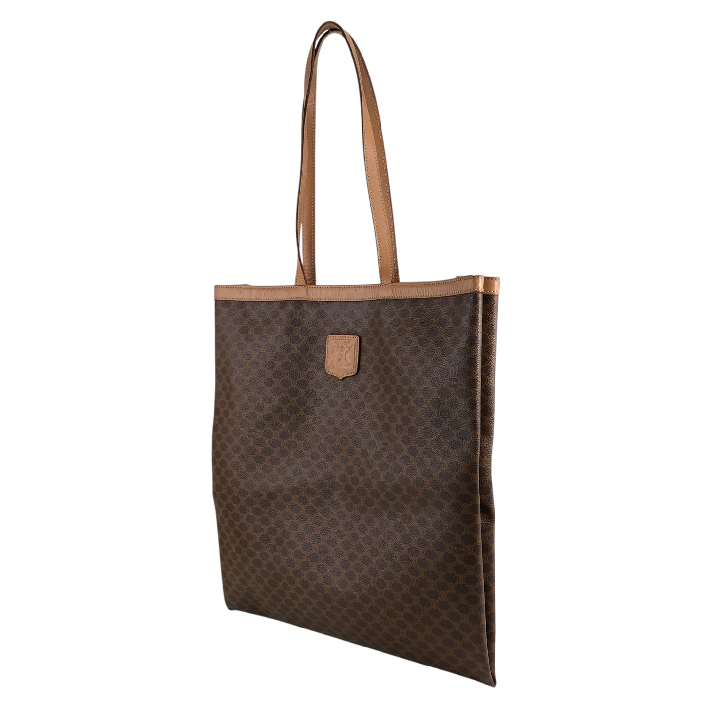 CELINE Macadam Blason Handbag Totebag Brown Vintage fpujkf