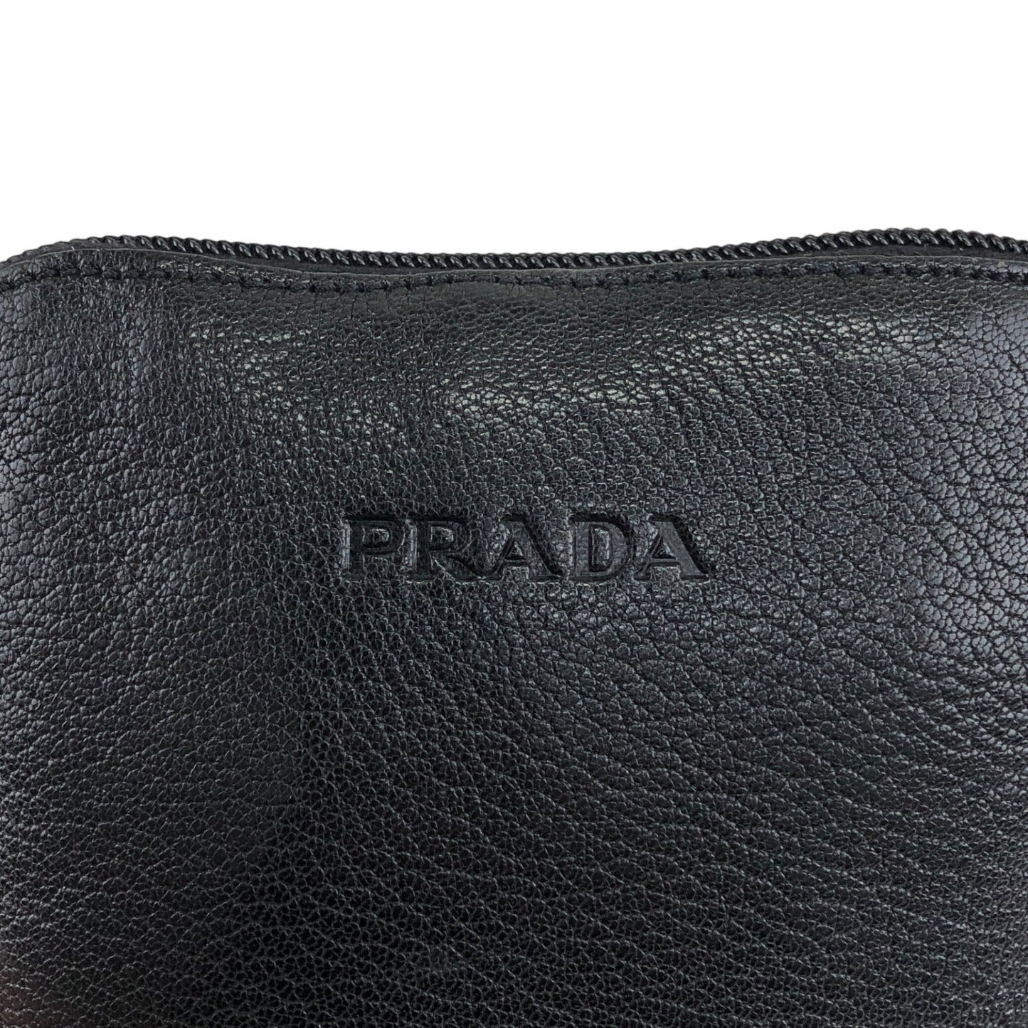 PRADA Triangle Logo Shoulder bag Black Vintage s733w2