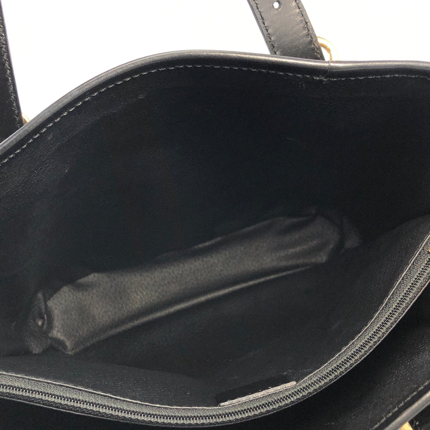 CELINE Macadam Leather Handbag Totebag Black Vintage at6psz