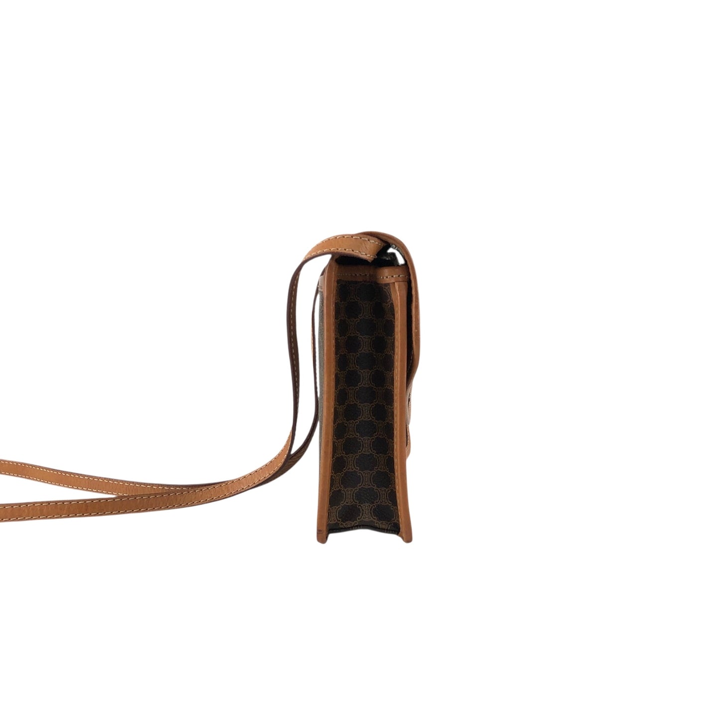 CELINE Macadam Blason Shoulder bag Brown Vintage tfmjuy