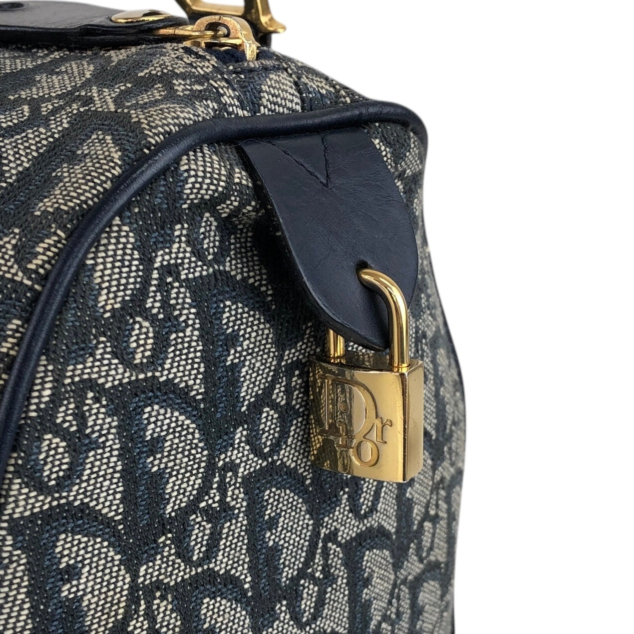 Christian Dior Trotter Handbag Boston bag Navy Vintage 8enpr3