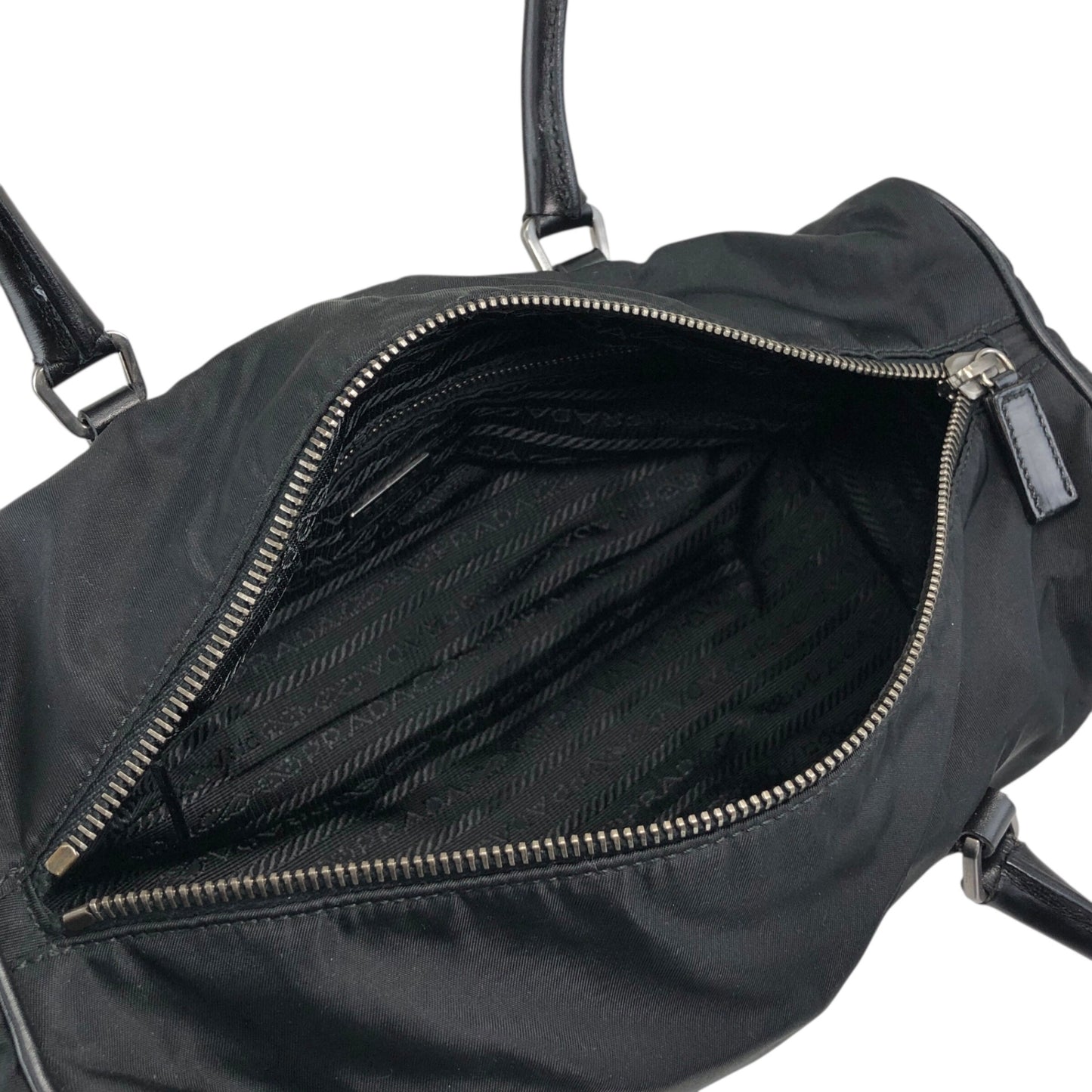 PRADA Triangle Logo Handbag Small Boston bag Black Vintage bhwzaa