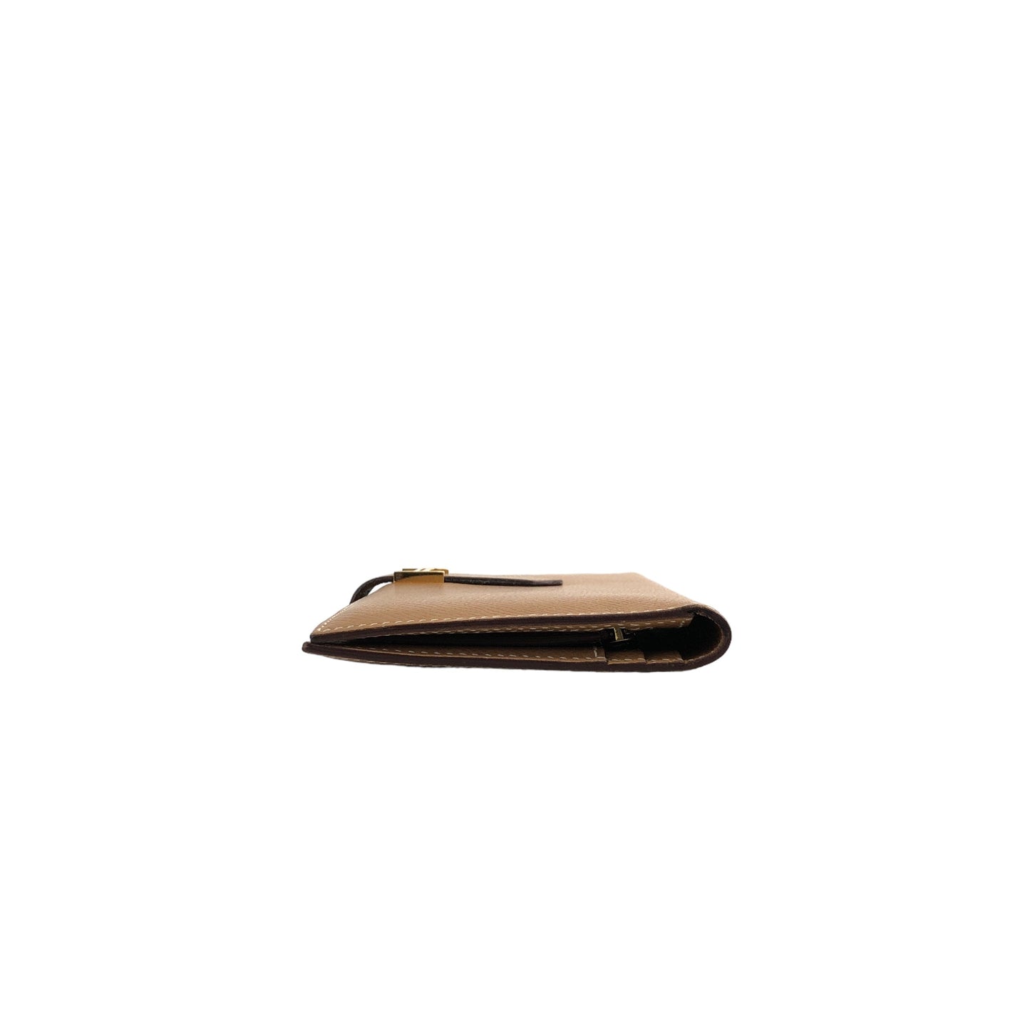 HERMES Leather Long Wallet Camel Vintage 4zu3at