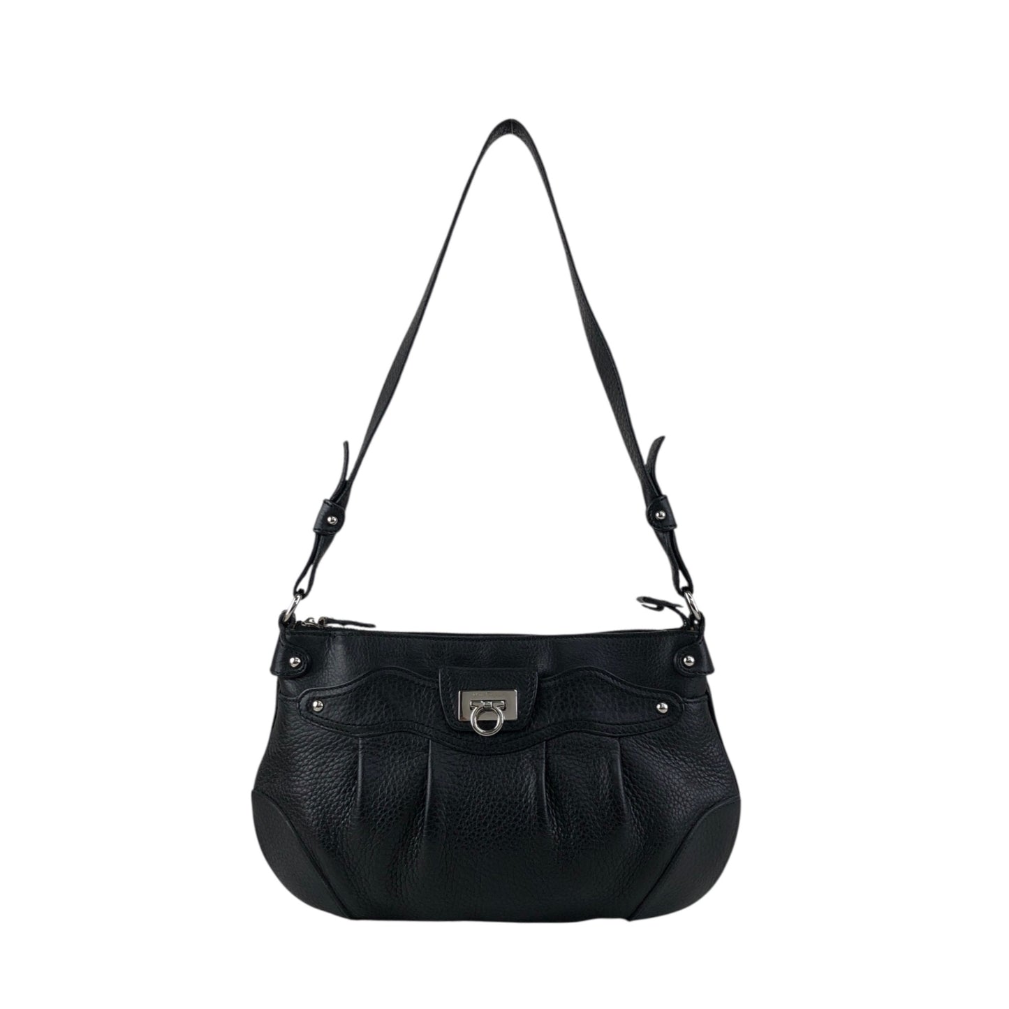 Salvatore Ferragamo Gancini Shoulder bag Black Vintage 7d7bxa