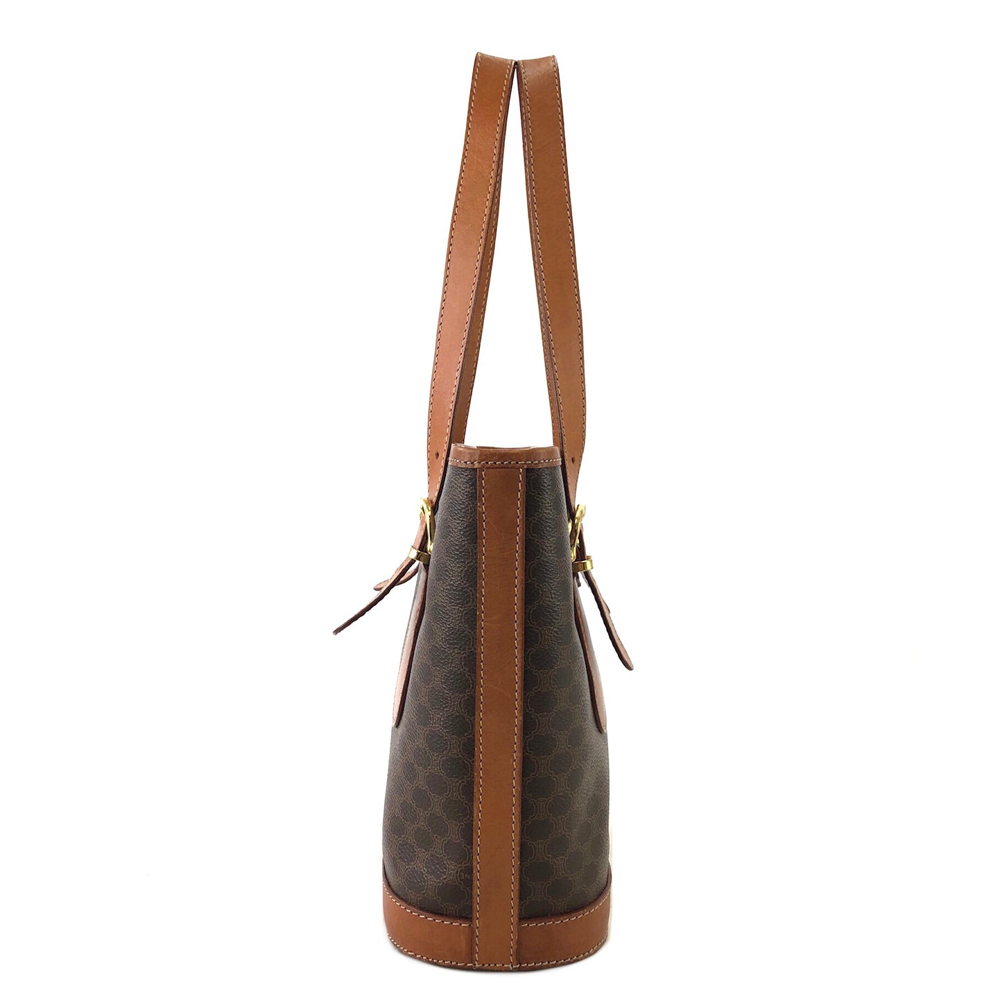 CELINE Macadam Blason Leather Totebag Brown Vintage 8dkvx4