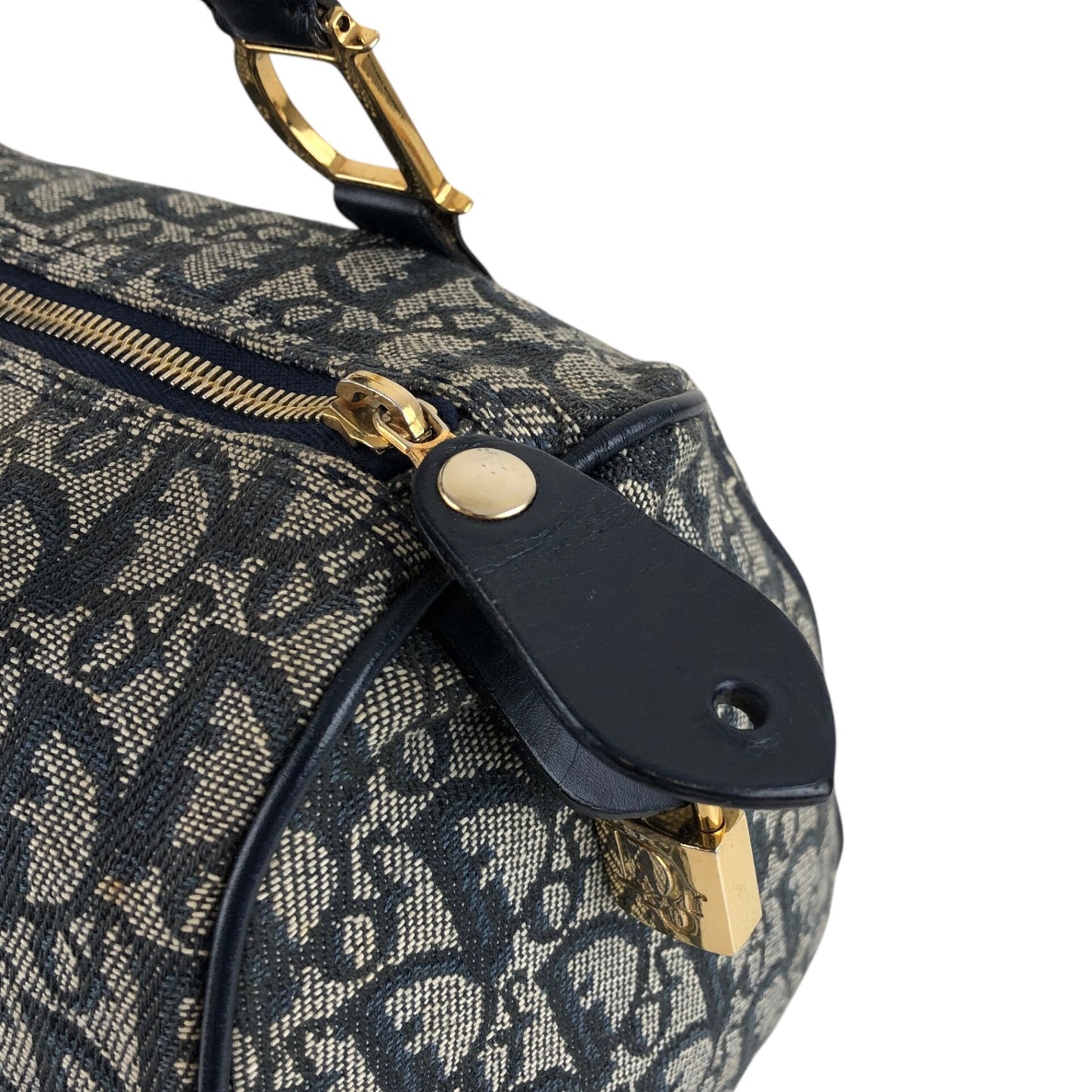 Christian Dior Trotter Handbag Boston bag Navy Vintage 8enpr3
