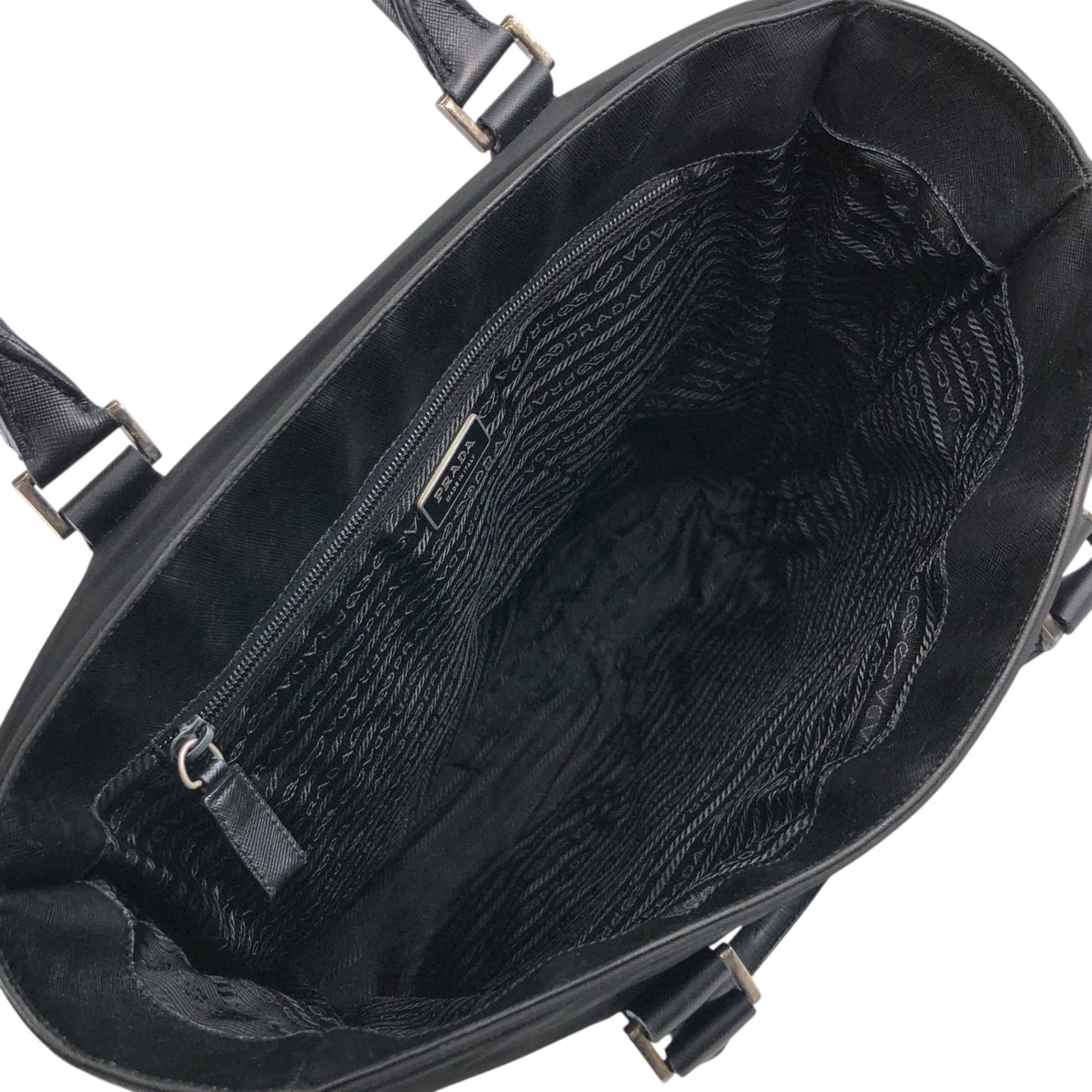 PRADA Triangle Logo Totebag Black Vintage syxbuh