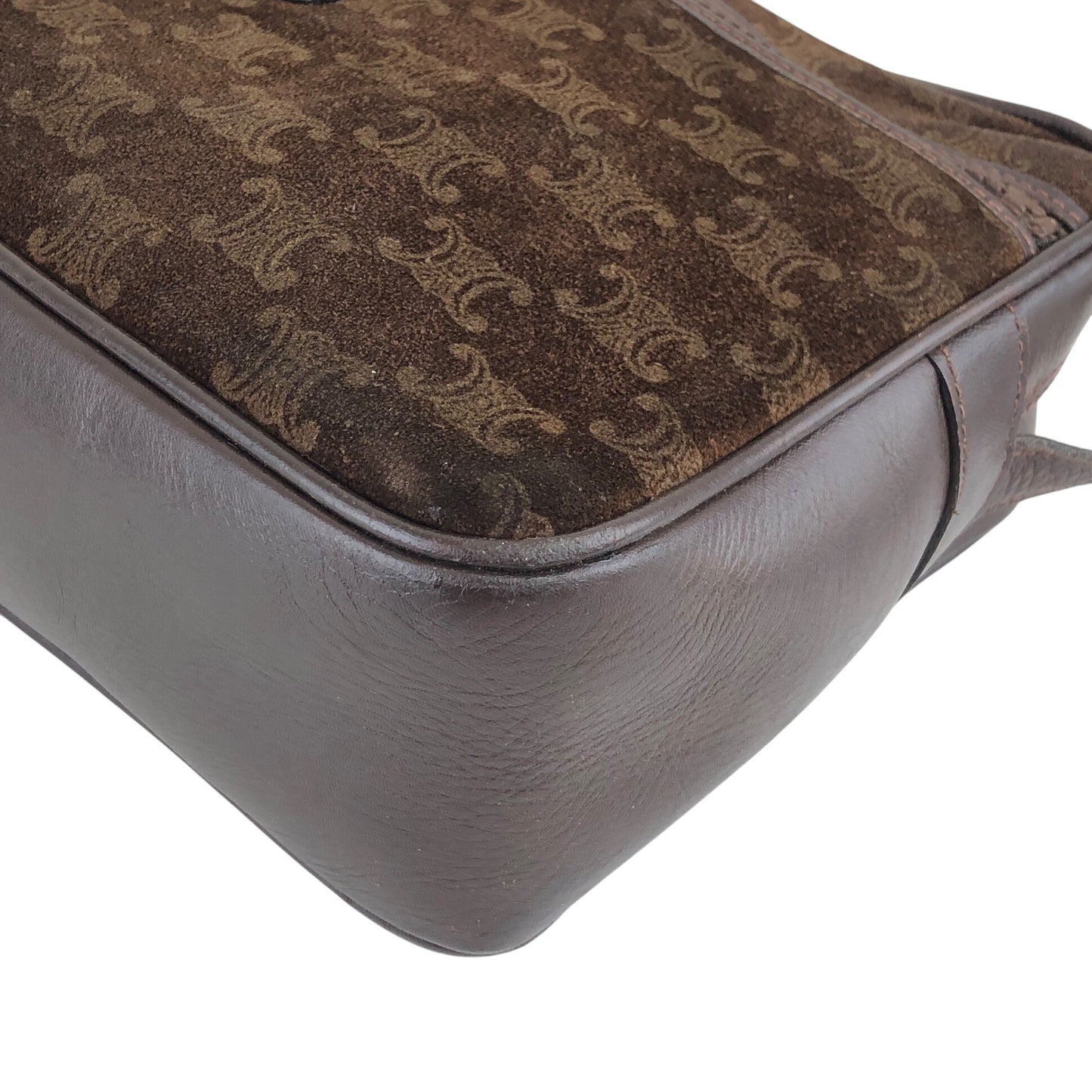 CELINE Blason Shoulder bag Brown Vintage sckbvj