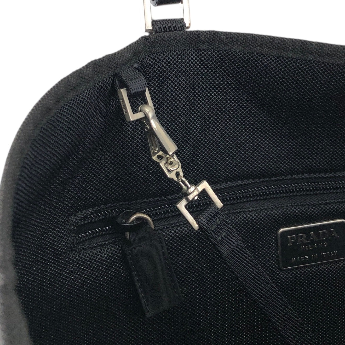 PRADA Tessuto Triangle Logo Totebag Black Vintage ehdcz6