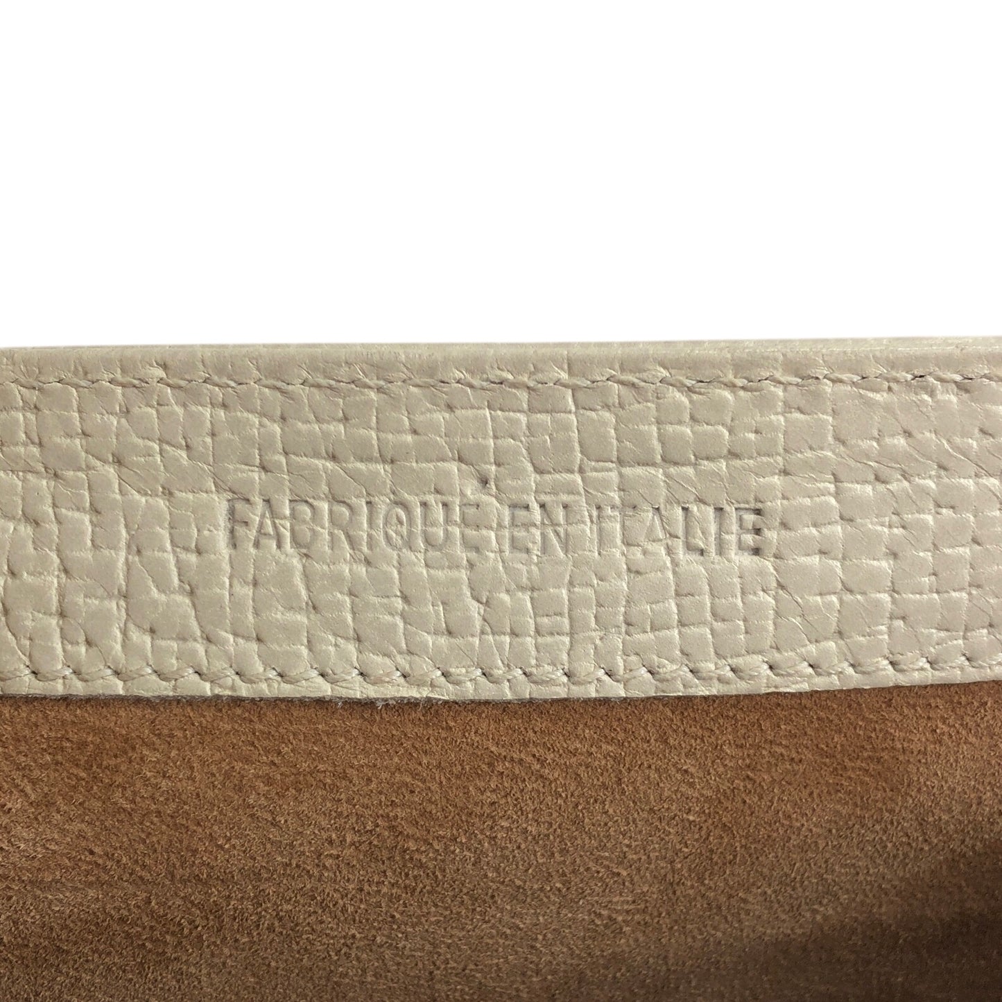 LOEWE Barcelona Bi-color Embossed Leather Handbag Beige Vintage esxncn
