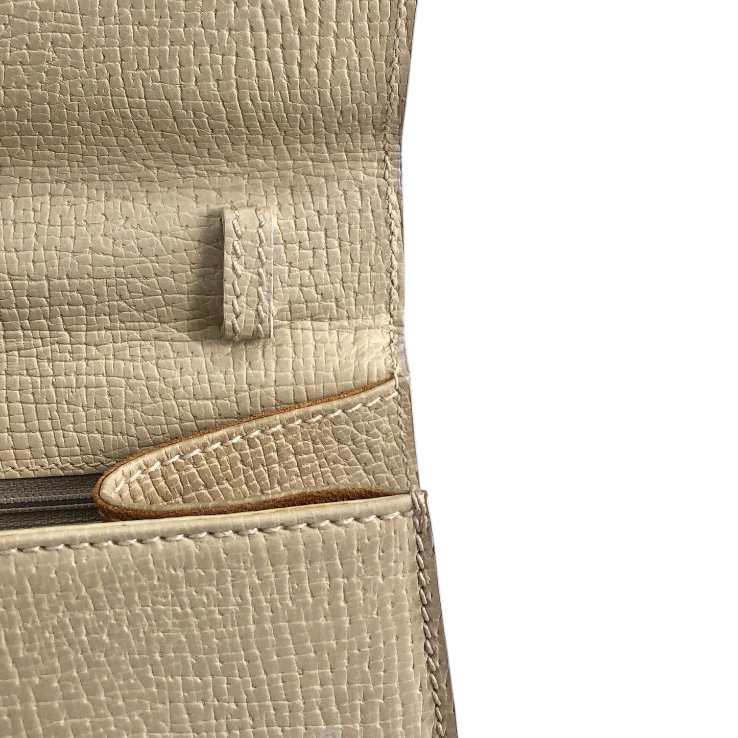 LOEWE Barcelona Bi-color Embossed Leather Handbag Beige Vintage esxncn