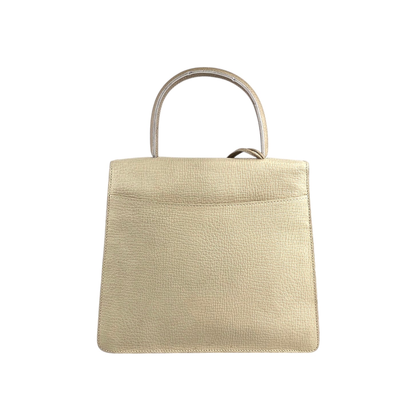 LOEWE Barcelona Bi-color Embossed Leather Handbag Beige Vintage esxncn