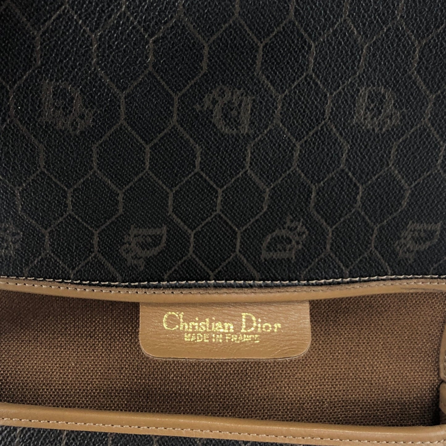 Christian Dior Honeycomb Pattern Small Shoulder bag Black Vintage 6h24uc