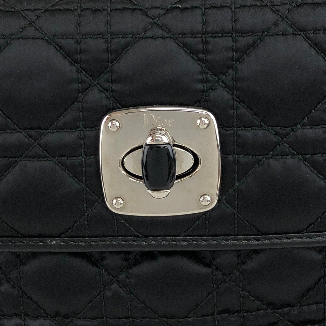Christian Dior Cannage Logo Charm Turn Lock 單肩包 黑色 復古 swmt7e