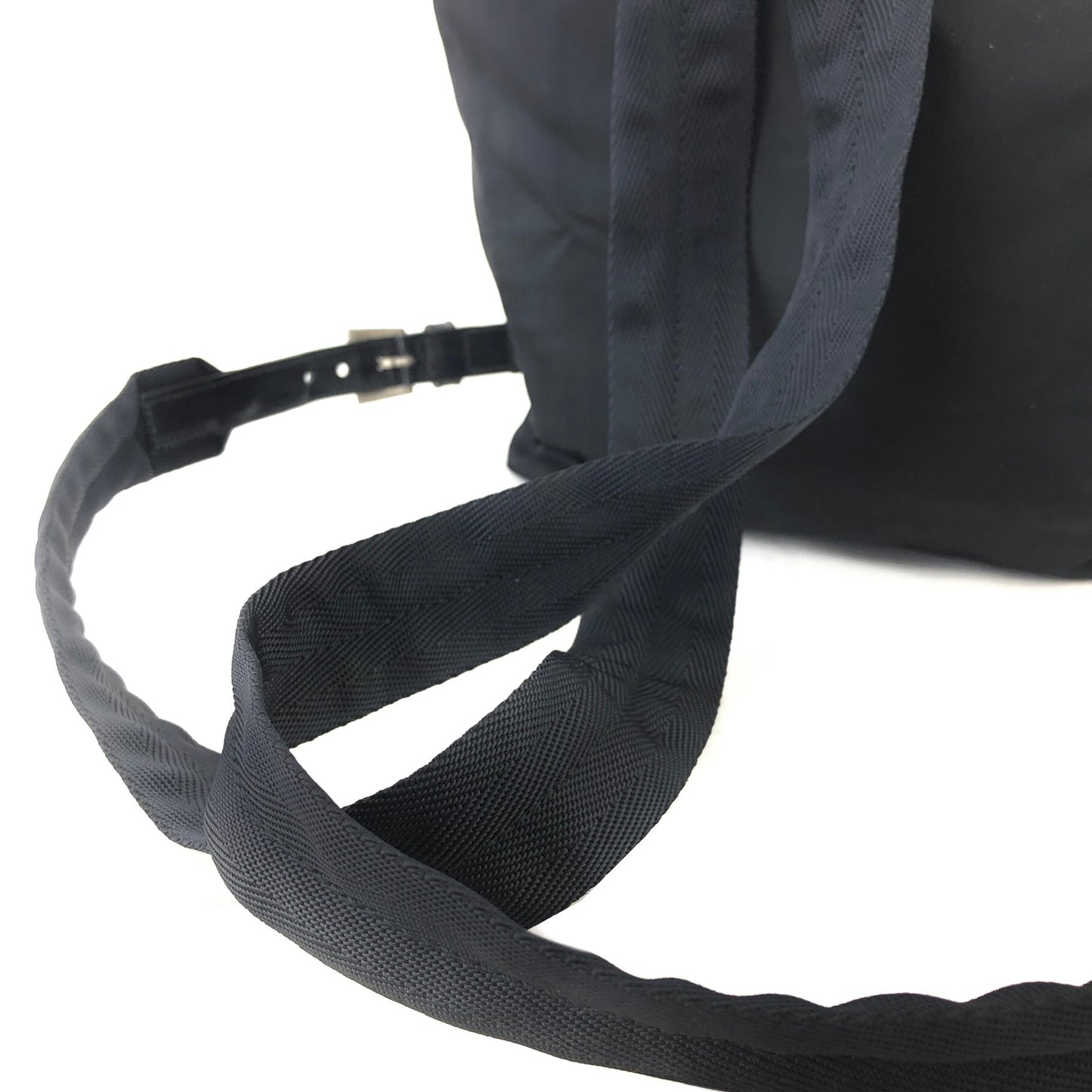 PRADA Triangle Logo Nylon Backpack Black Vintage e87423
