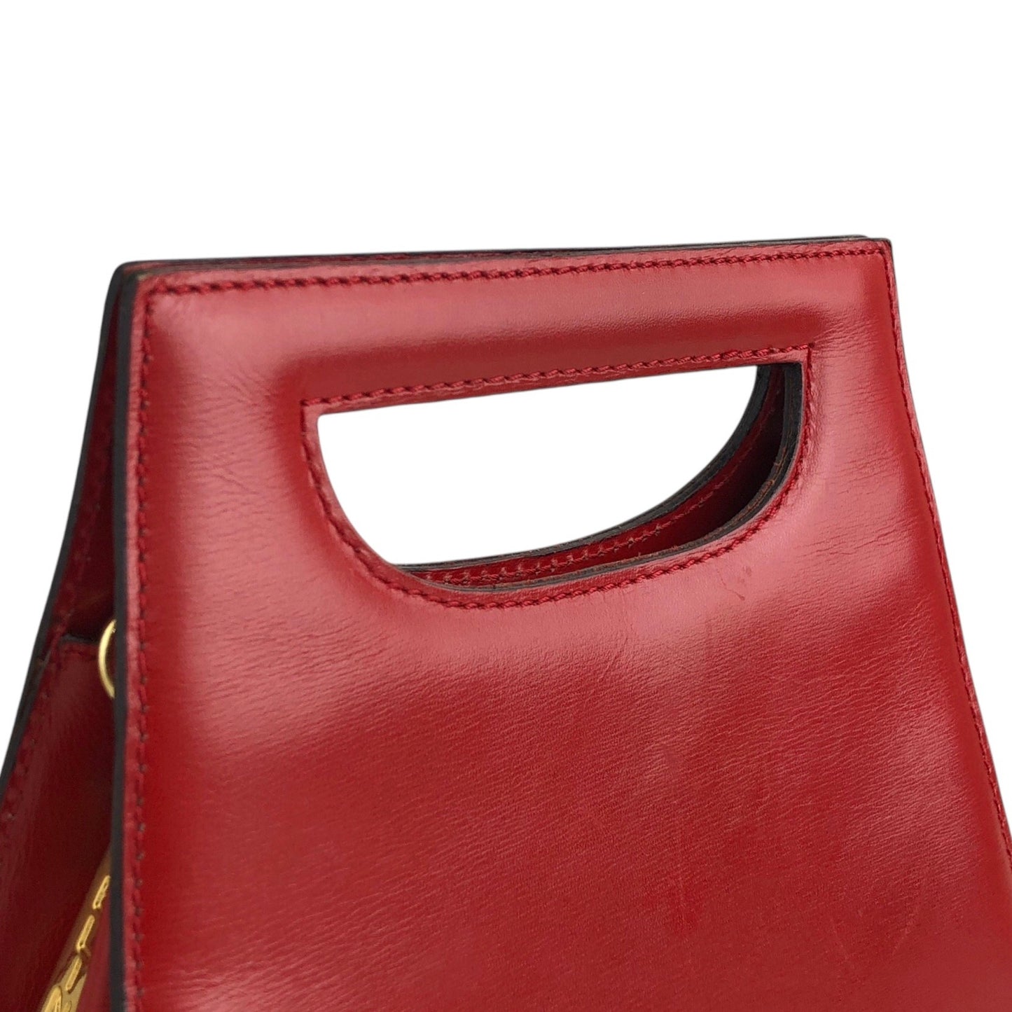 CELINE Two-way Handbag Shoulder bag Red Vintage 23vmug