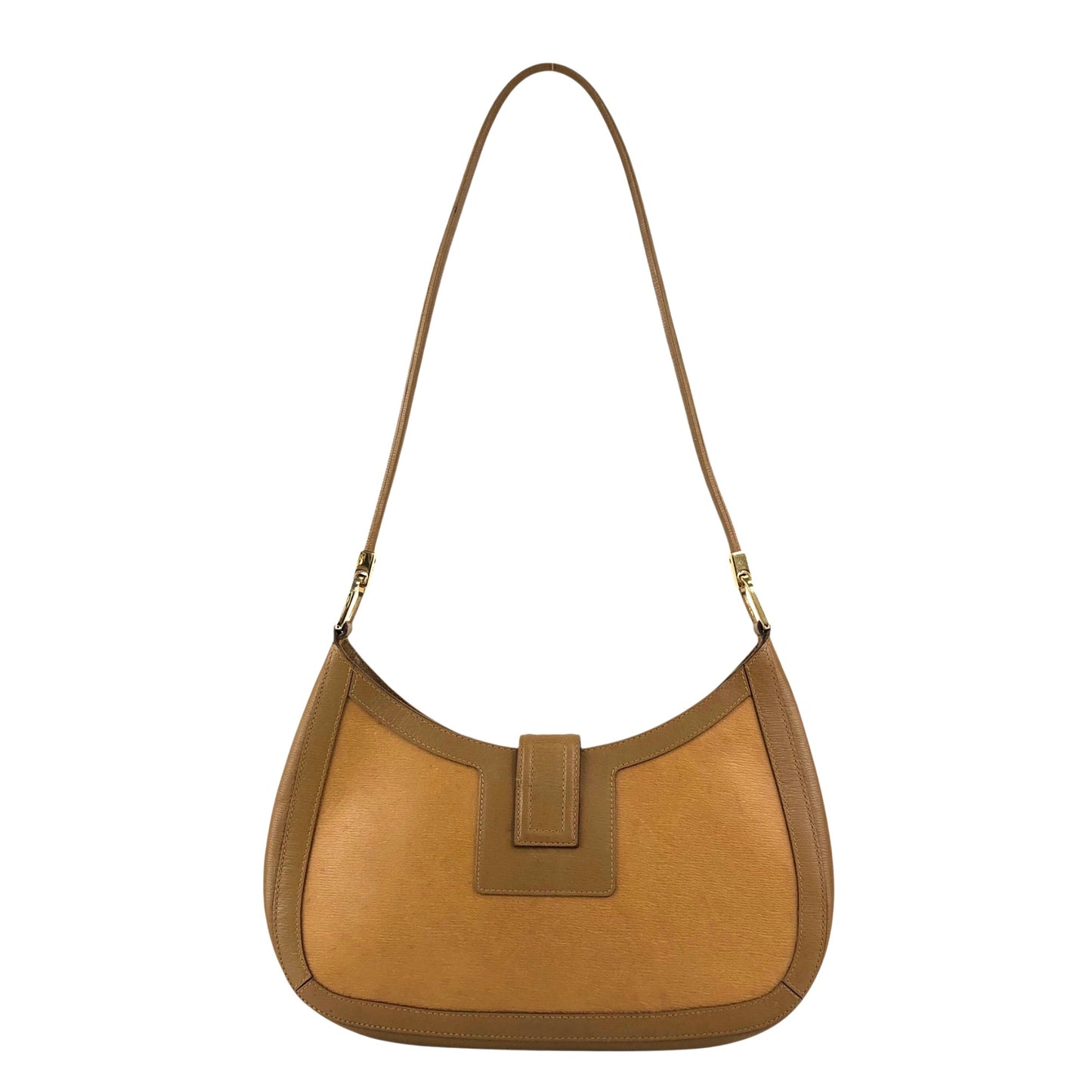 GUCCI Logo Buckle Shoulder bag Brown Vintage hry8in