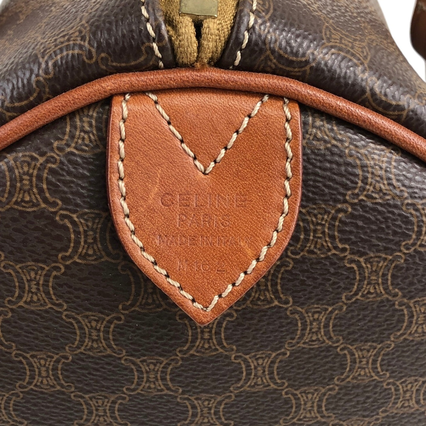 CELINE Macadam Blason Two-way Handbag Shoulder bag Brown Vintage tj3xfx