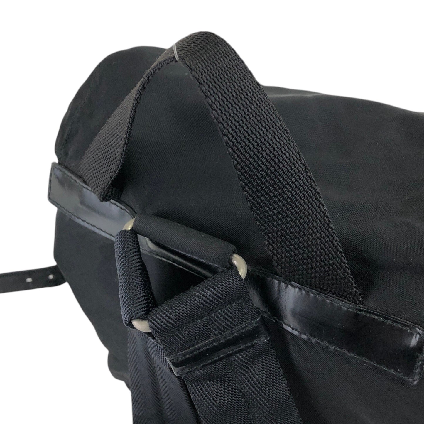 PRADA Triangle Logo Double Pocket Backpack Black Vintage mxtwf5