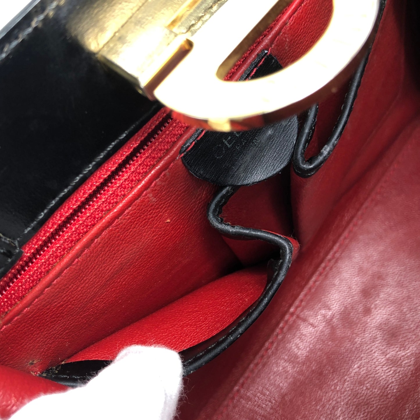 CELINE Horse Bit Two-way Handbag Shoulder bag Black Vintage my57ac