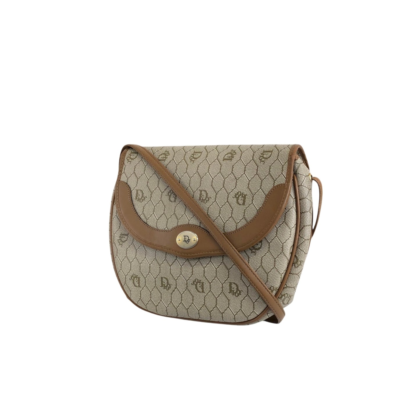 Christian Dior Honeycomb Pattern Logo Shoulder bag Beige Vintage gage6d