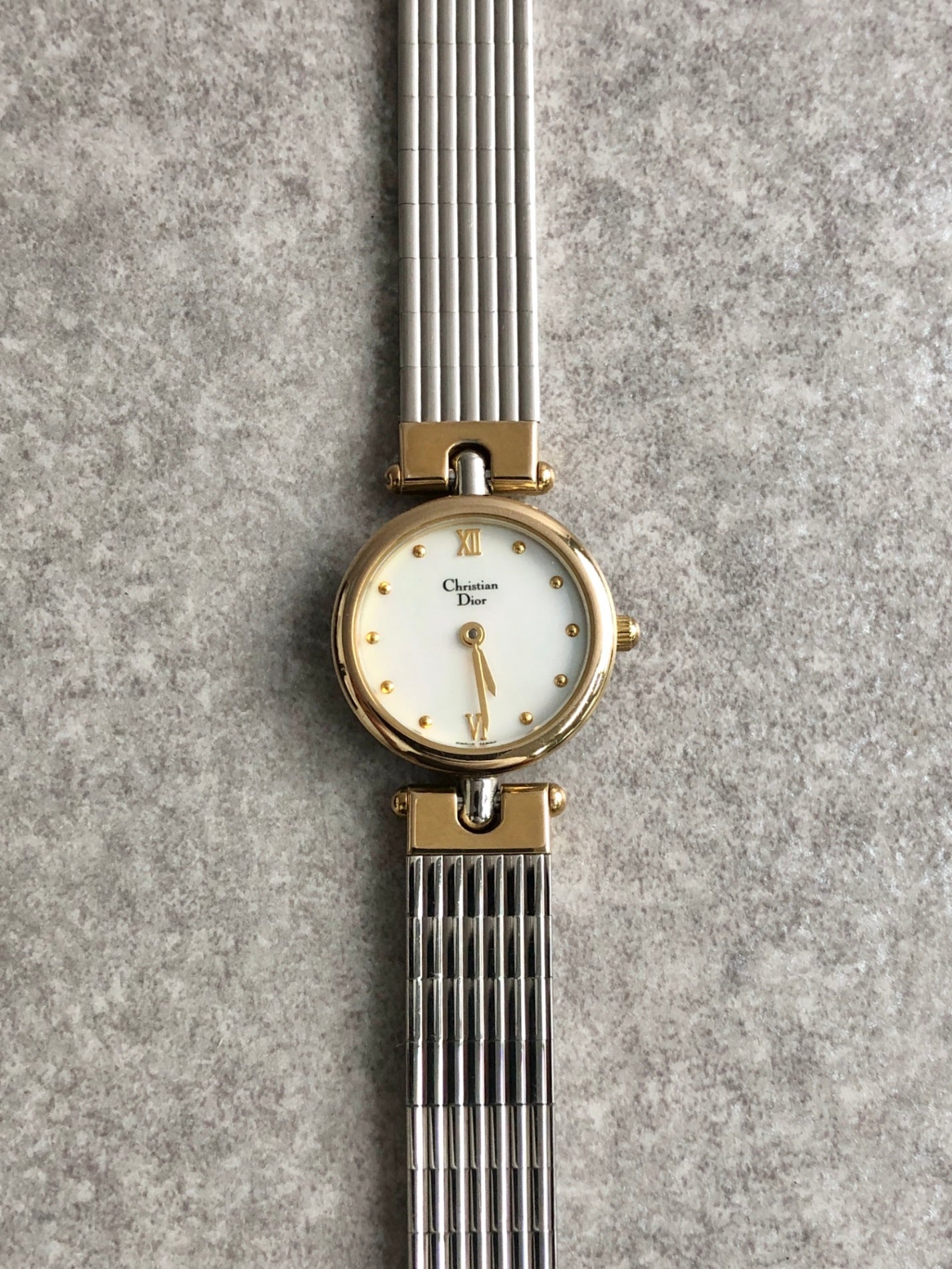 Christian Dior Quartz Watch Gold×Silver 3025 Vintage 8zu8jn