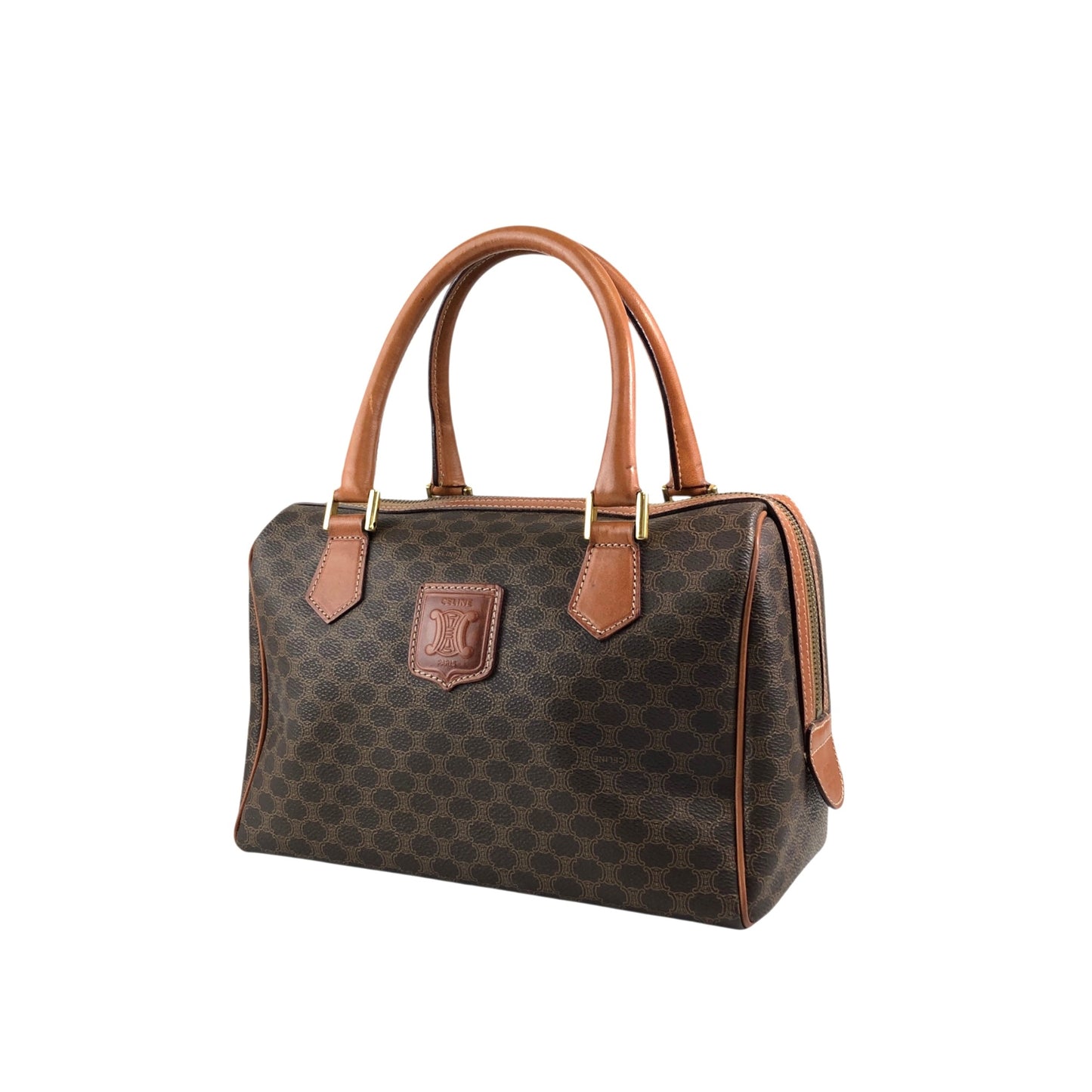CELINE Macadam Blason Two-way Handbag Shoulder bag Brown Vintage mxkp72