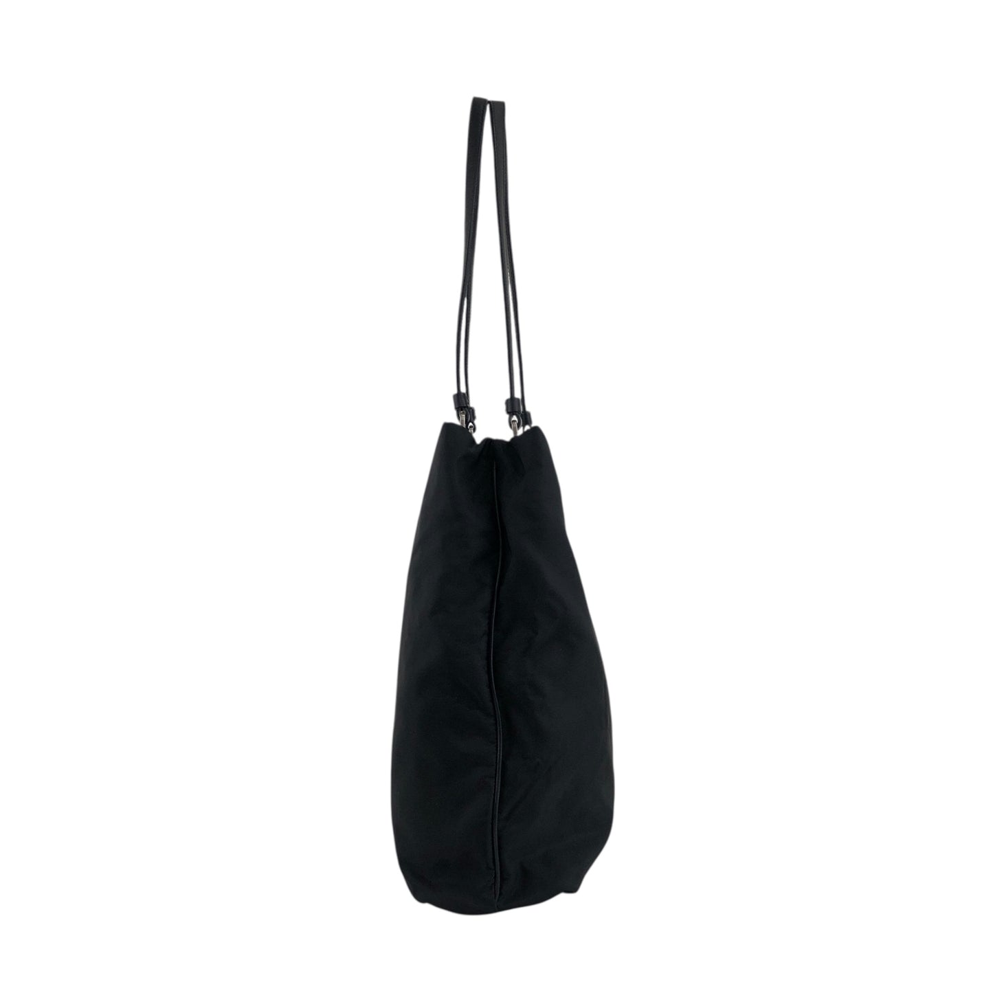 PRADA Triangle Logo Totebag Black Vintage hs4bb2