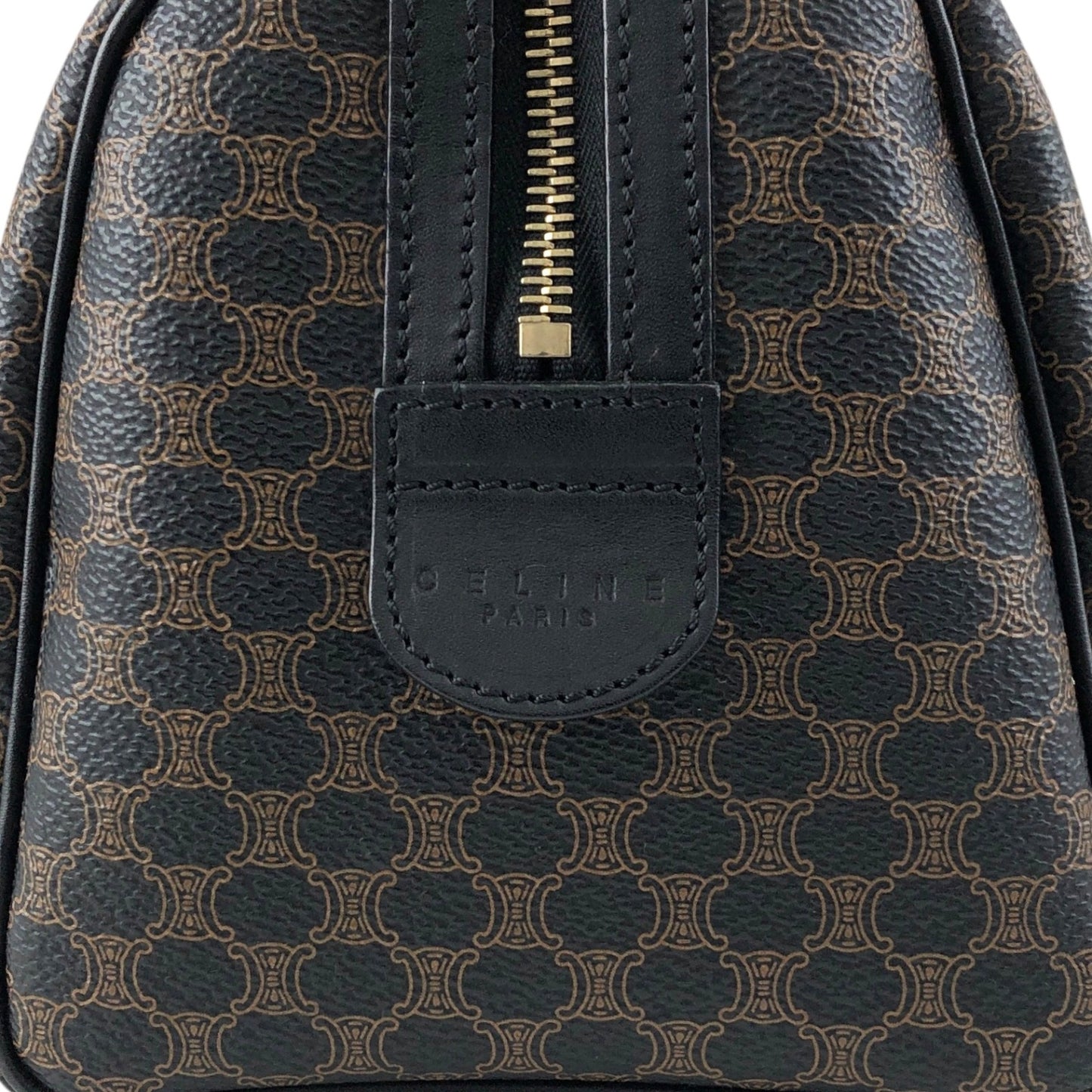CELINE Macadam Blason Two-way Small Boston bag Shoulder bag Black Vintage 2urwut