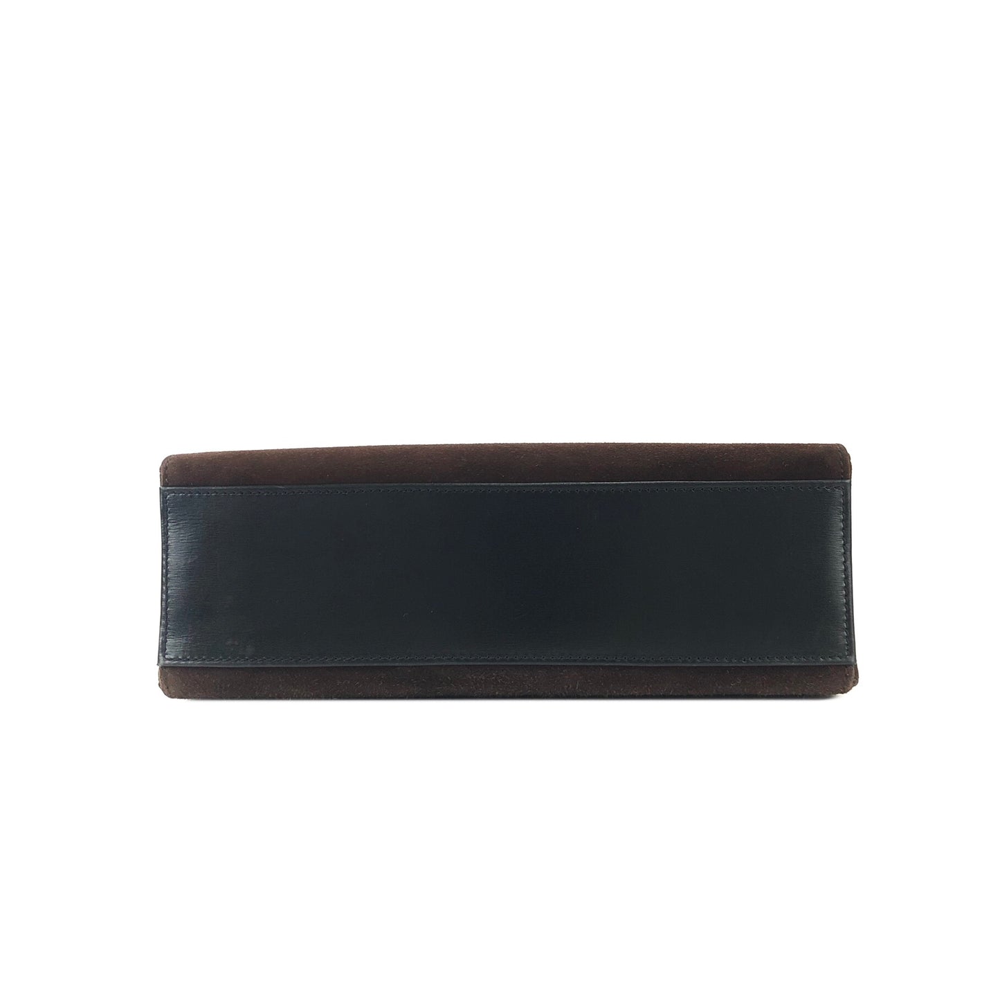 CELINE Circle Logo Suede Leather Two-way Handbag Shoulder bag Brown Black Vintage vxyndh