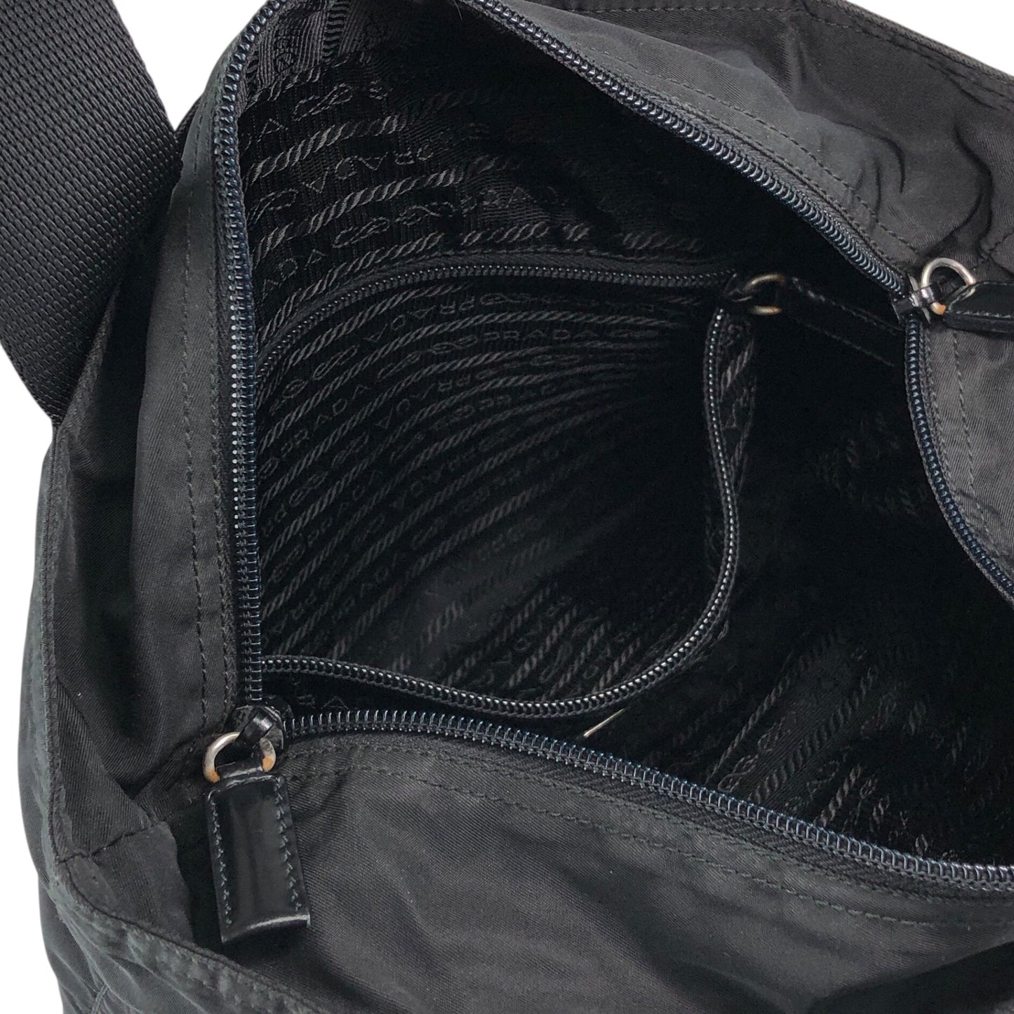 PRADA Tessuto Triangle Logo Totebag Black Vintage dmp62y