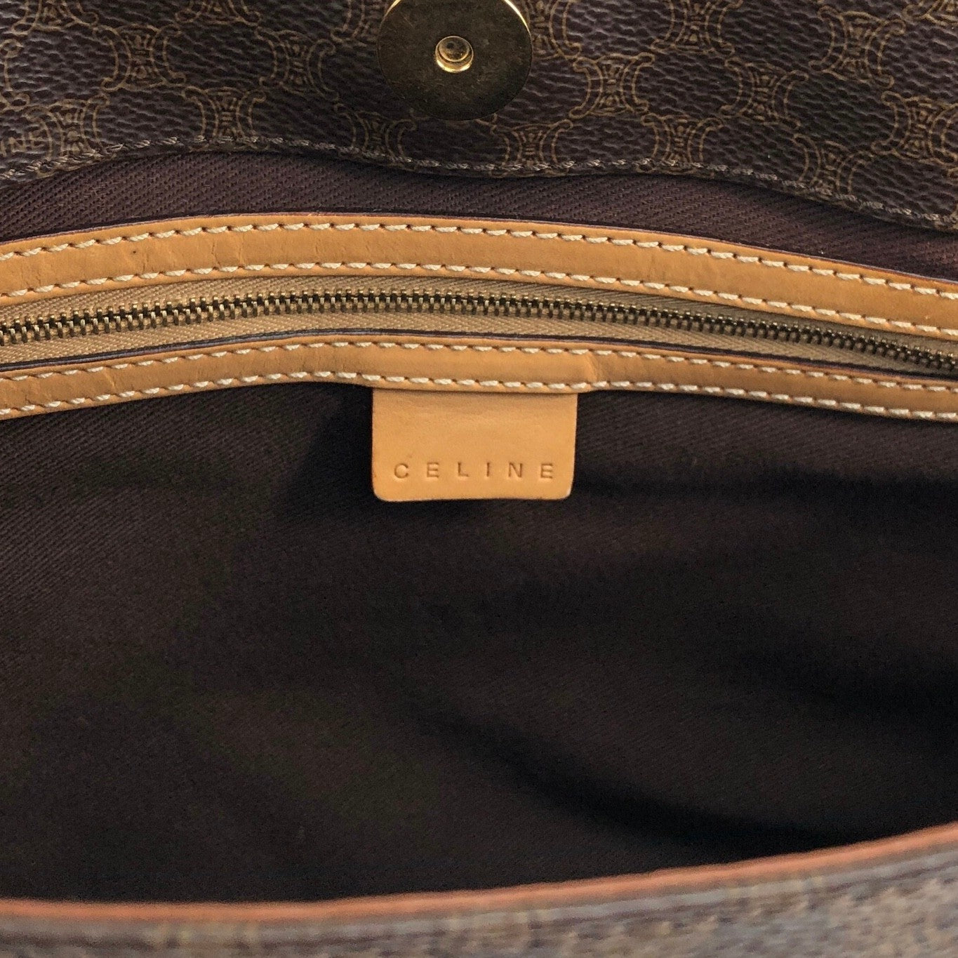CELINE Macadam Totebag Brown Vintage 8azhcw